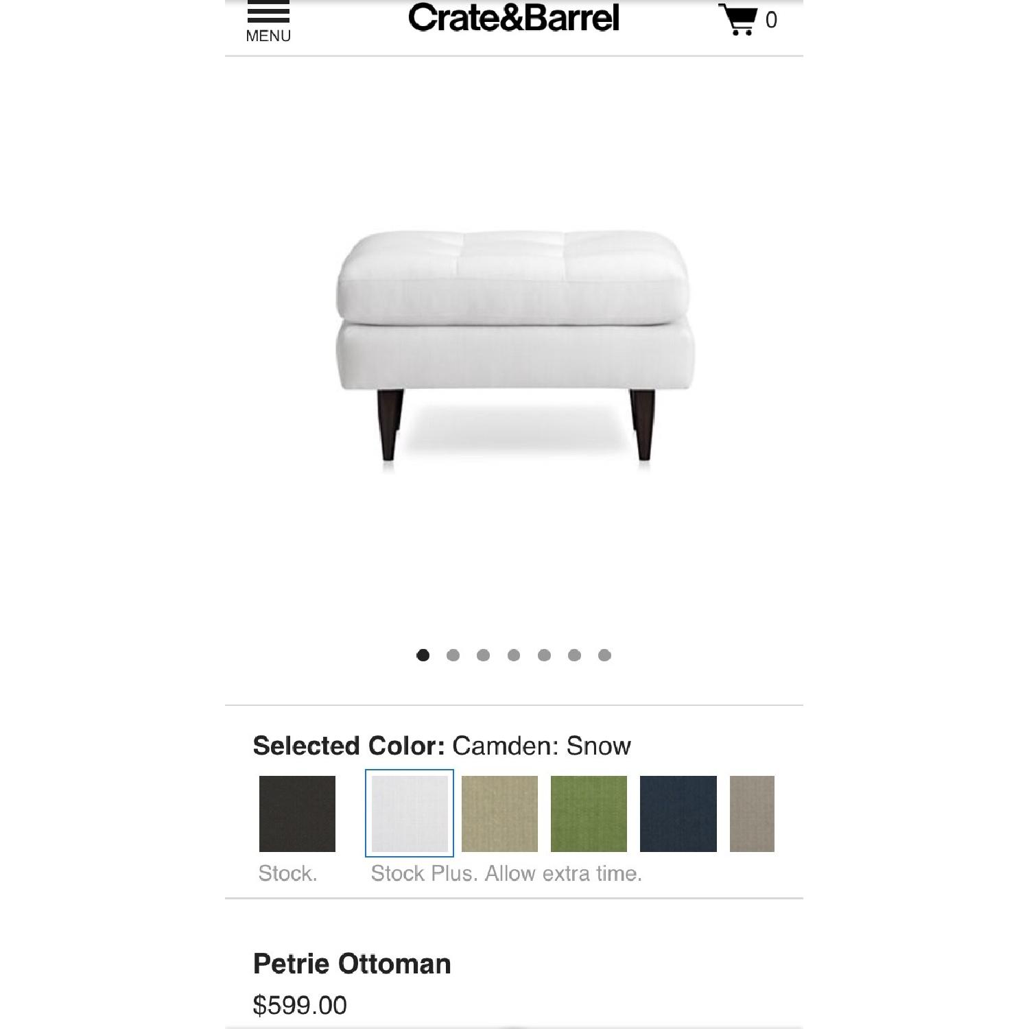 Crate & Barrel Petrie Chair & Ottoman - image-5