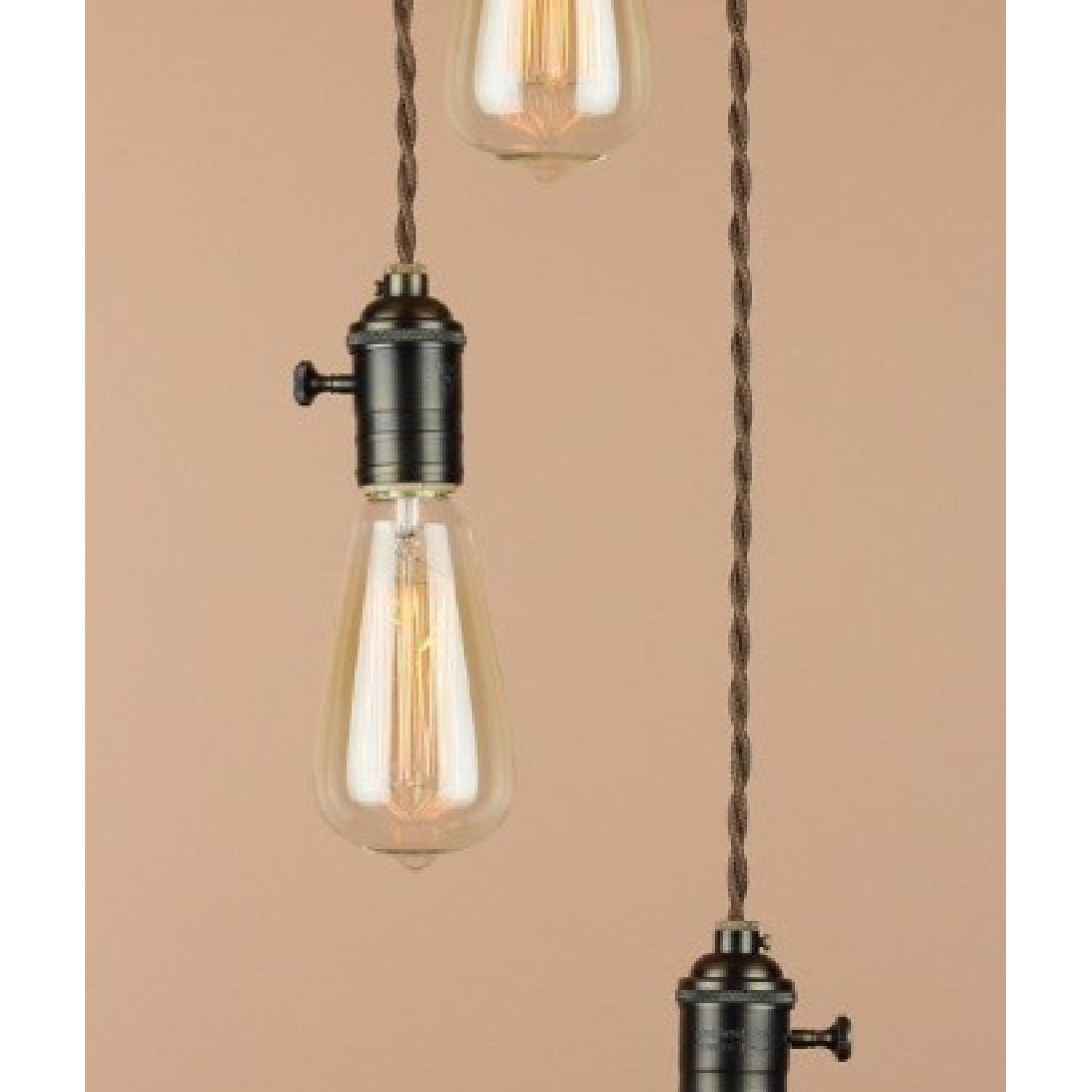 OilRubbed Bronze Industrial Chandelier w/ 3 Edison Bulbs AptDeco