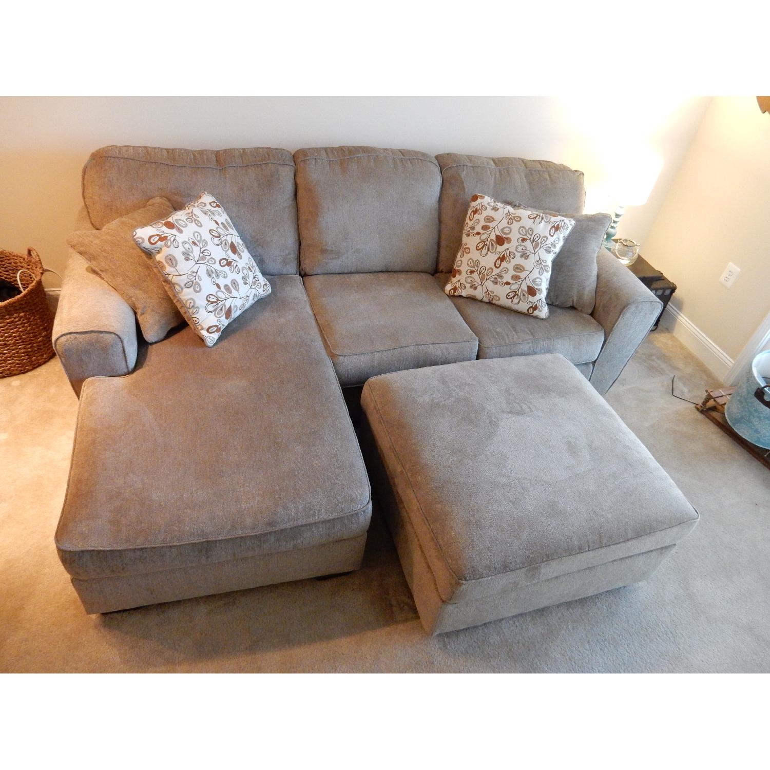 Ashley's Patola Park Sectional w/ Chaise + Ottoman & Pillows - image-1