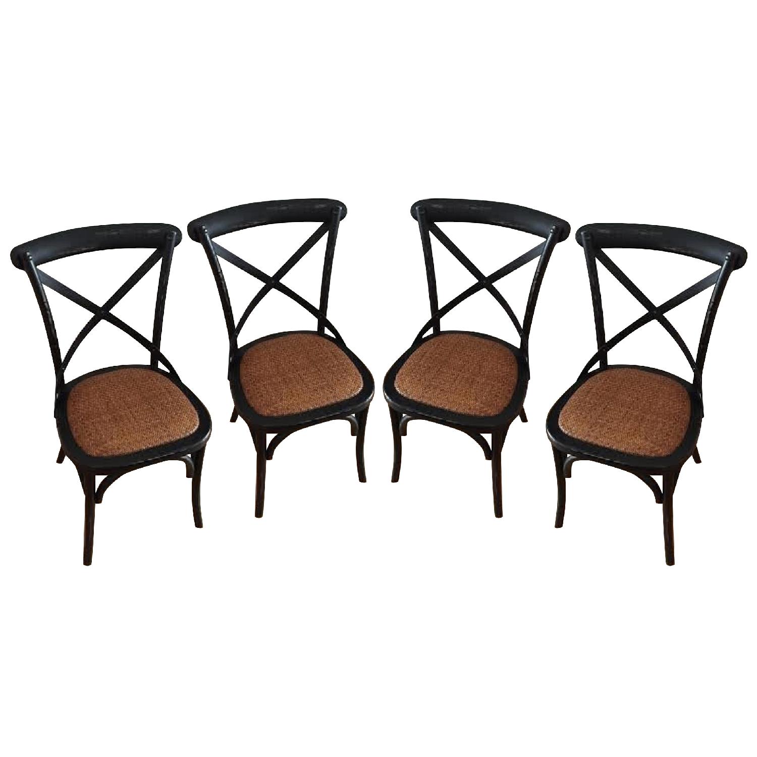 Black Cross Back Chairs Set of 4 AptDeco