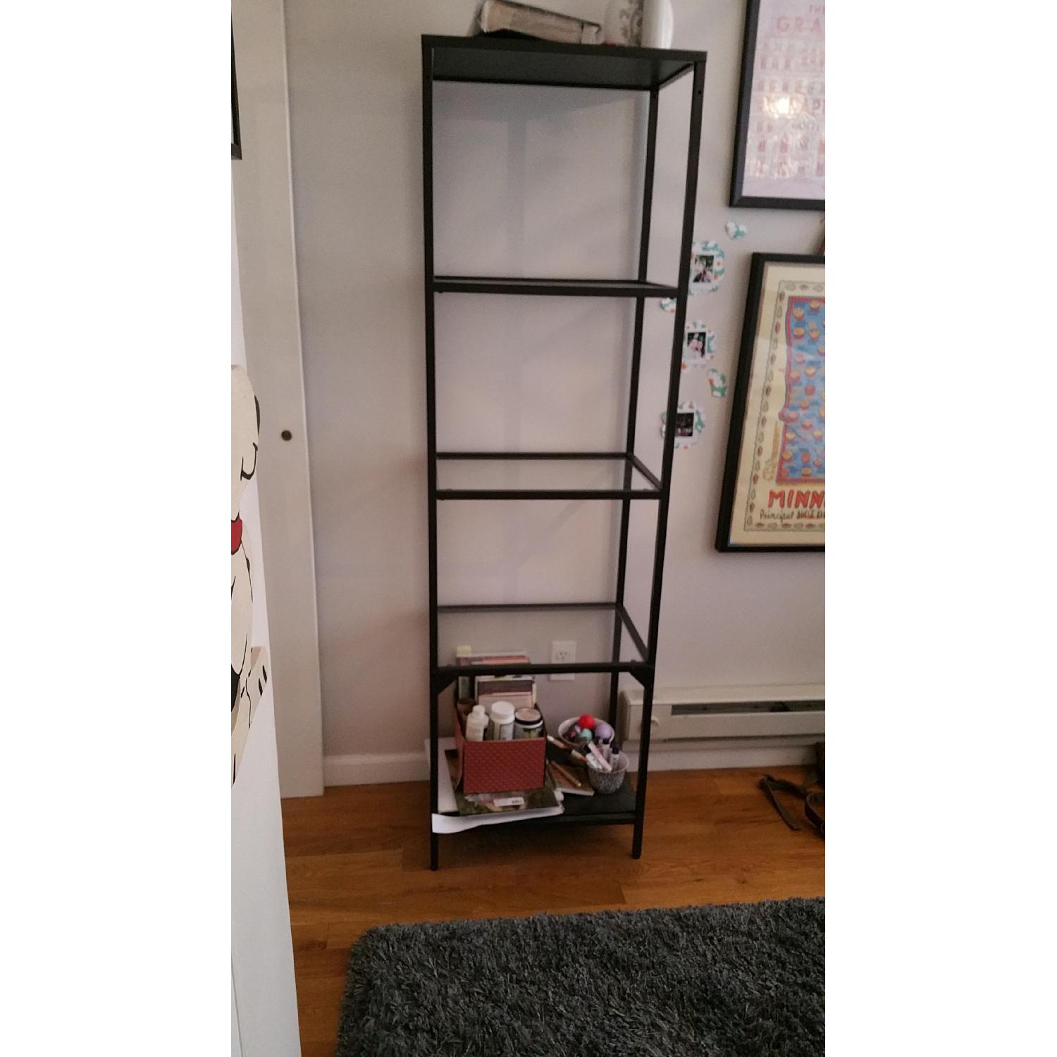 Ikea Black Metal and Glass Bookcase - image-4