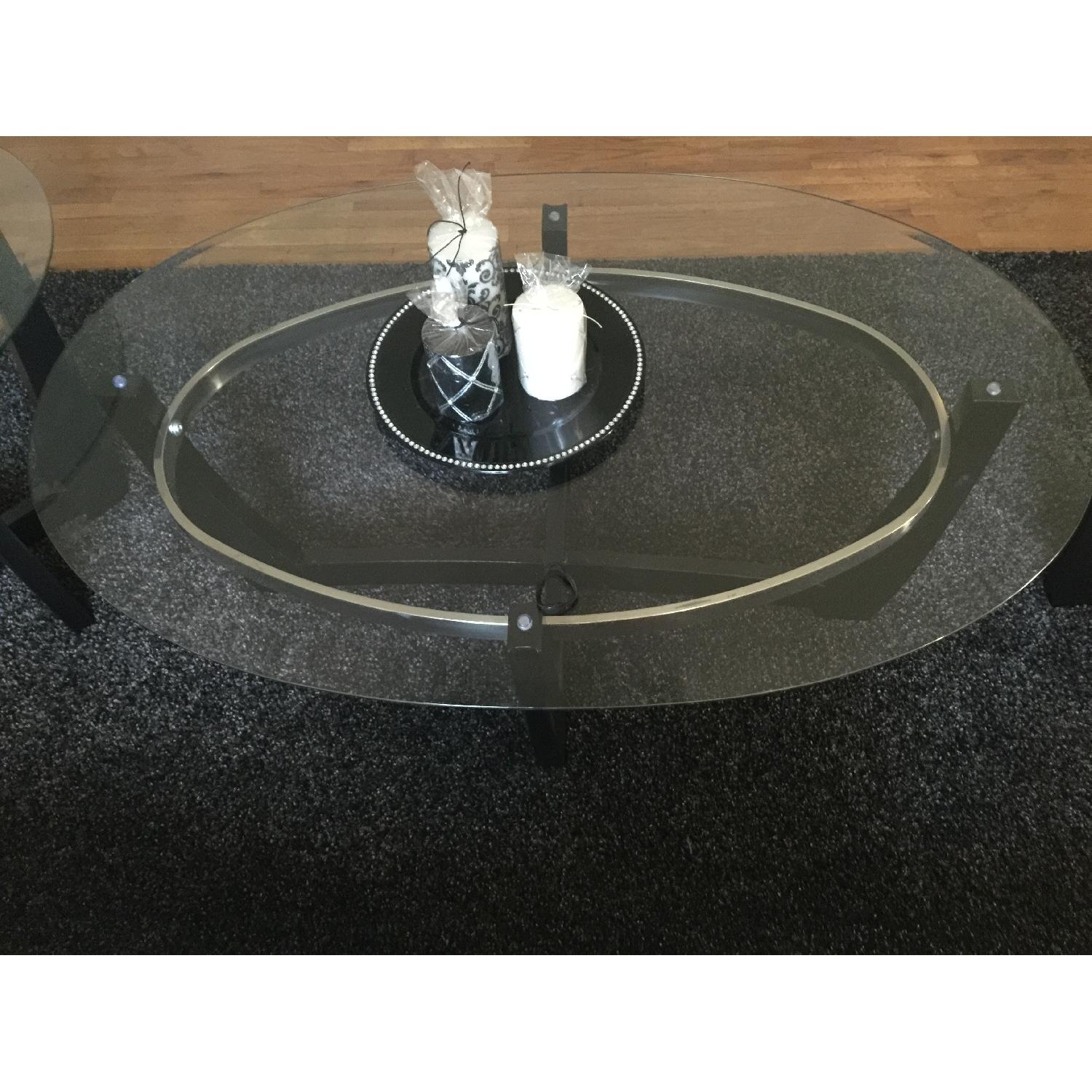 Bob's Glass Top Coffee Table + 2 End Tables - image-2