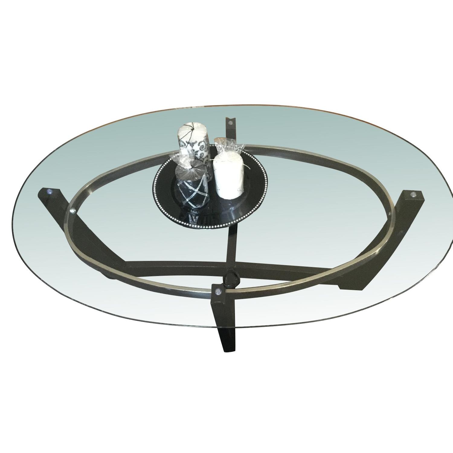 Bob's Glass Top Coffee Table + 2 End Tables - image-0