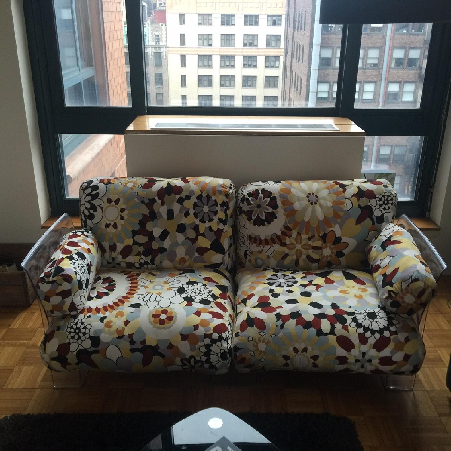 Kartell Pop Missoni Print Sofa in Kyoto Color w/ Transparent Frame - image-3