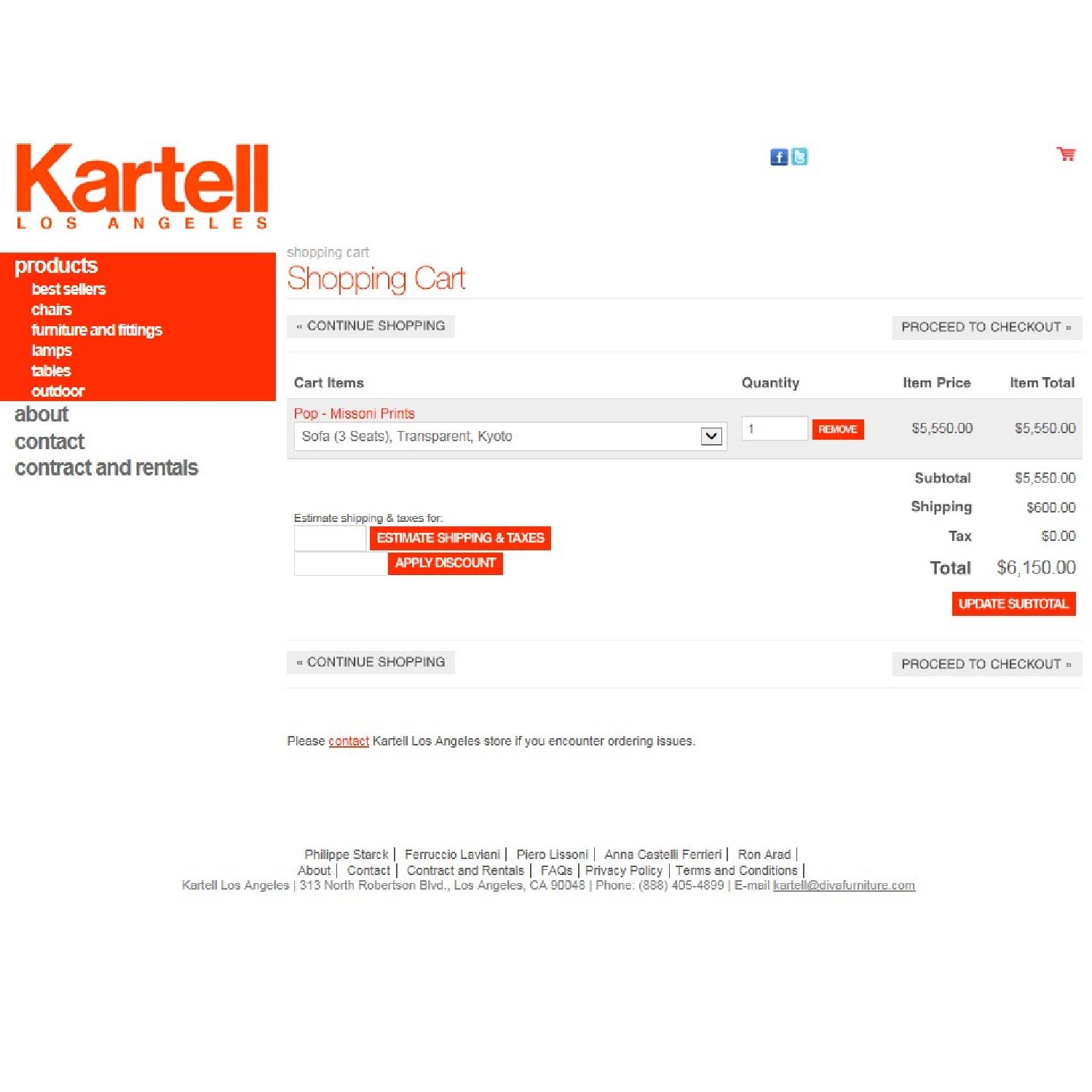 Kartell Pop Missoni Print Sofa in Kyoto Color w/ Transparent Frame - image-7