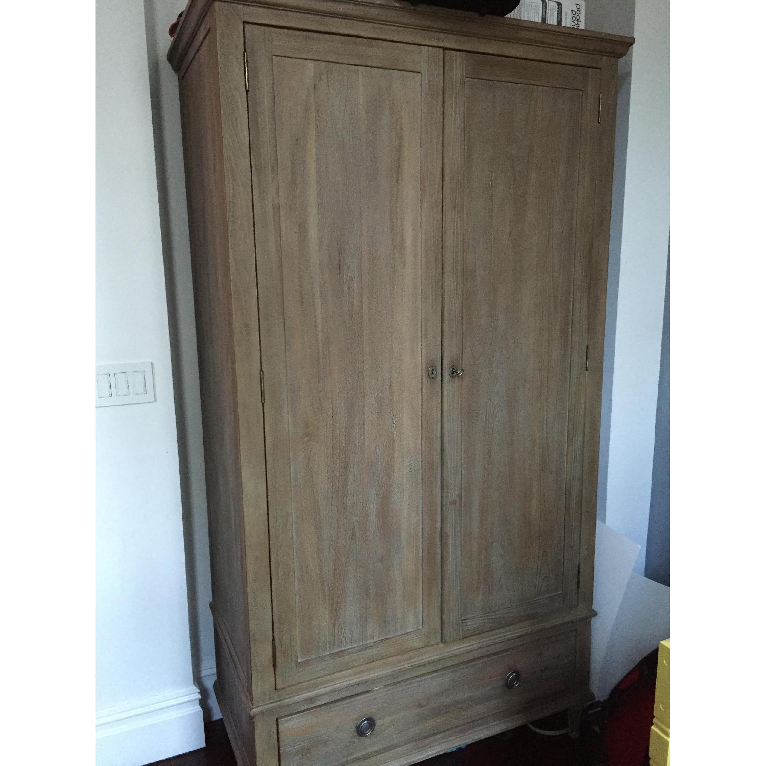 Restoration Hardware Armoire in Antiqued Grey - image-1