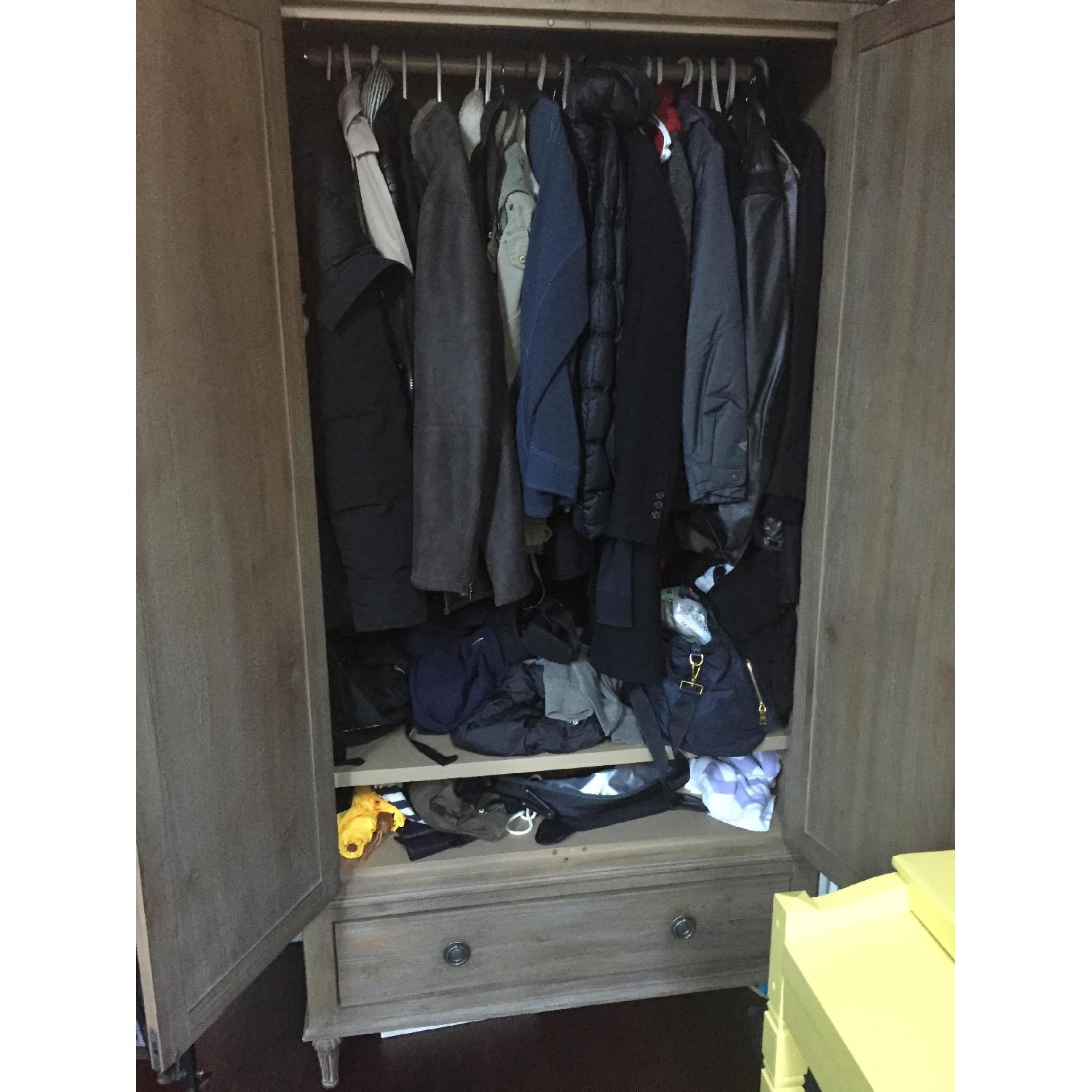 Restoration Hardware Armoire in Antiqued Grey - image-2