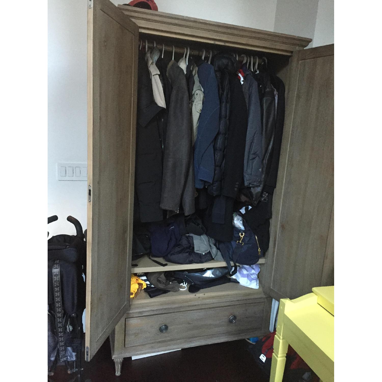 Restoration Hardware Armoire in Antiqued Grey - image-4