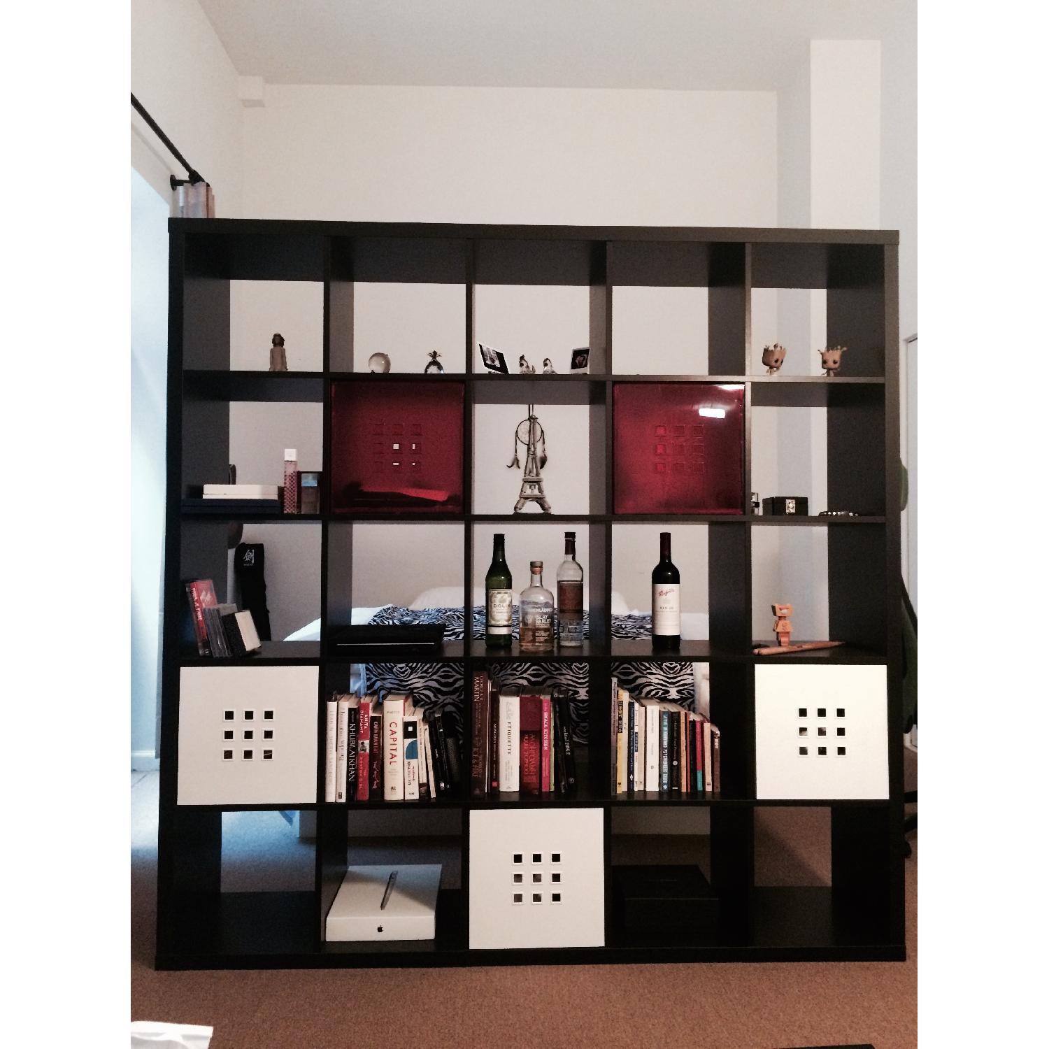 Ikea Kallax Shelving Unit w/ 5 Shelf Inserts - image-1