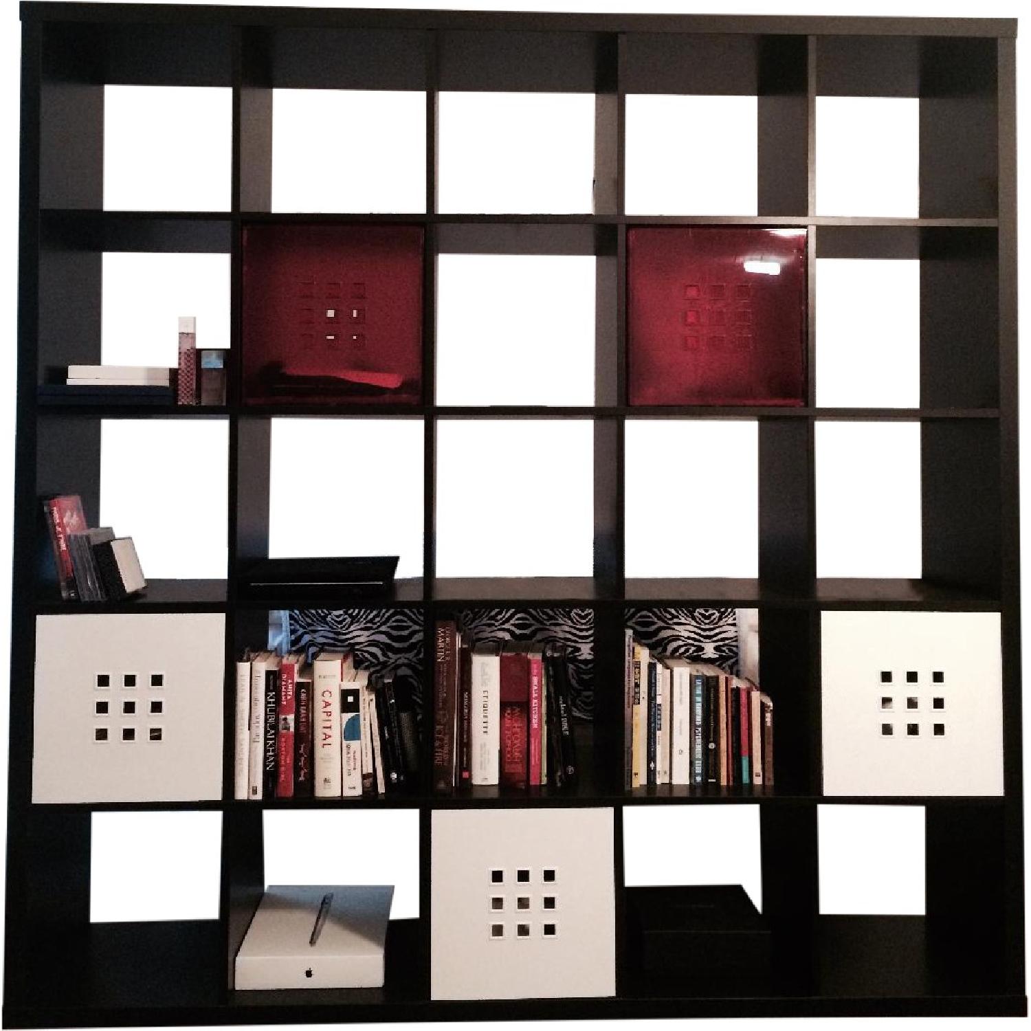 Ikea Kallax Shelving Unit w/ 5 Shelf Inserts - image-0