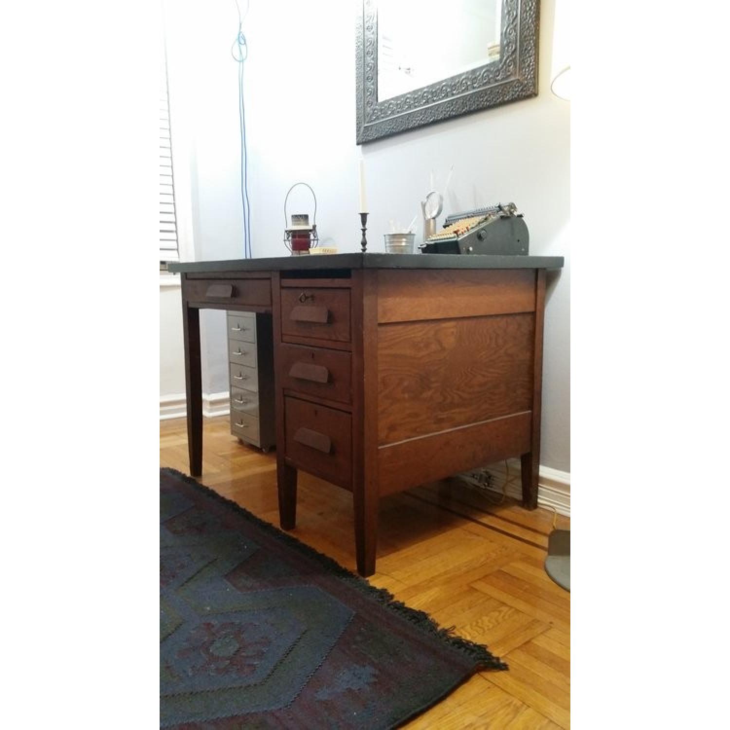 Classic 1940s Oak Desk - image-1