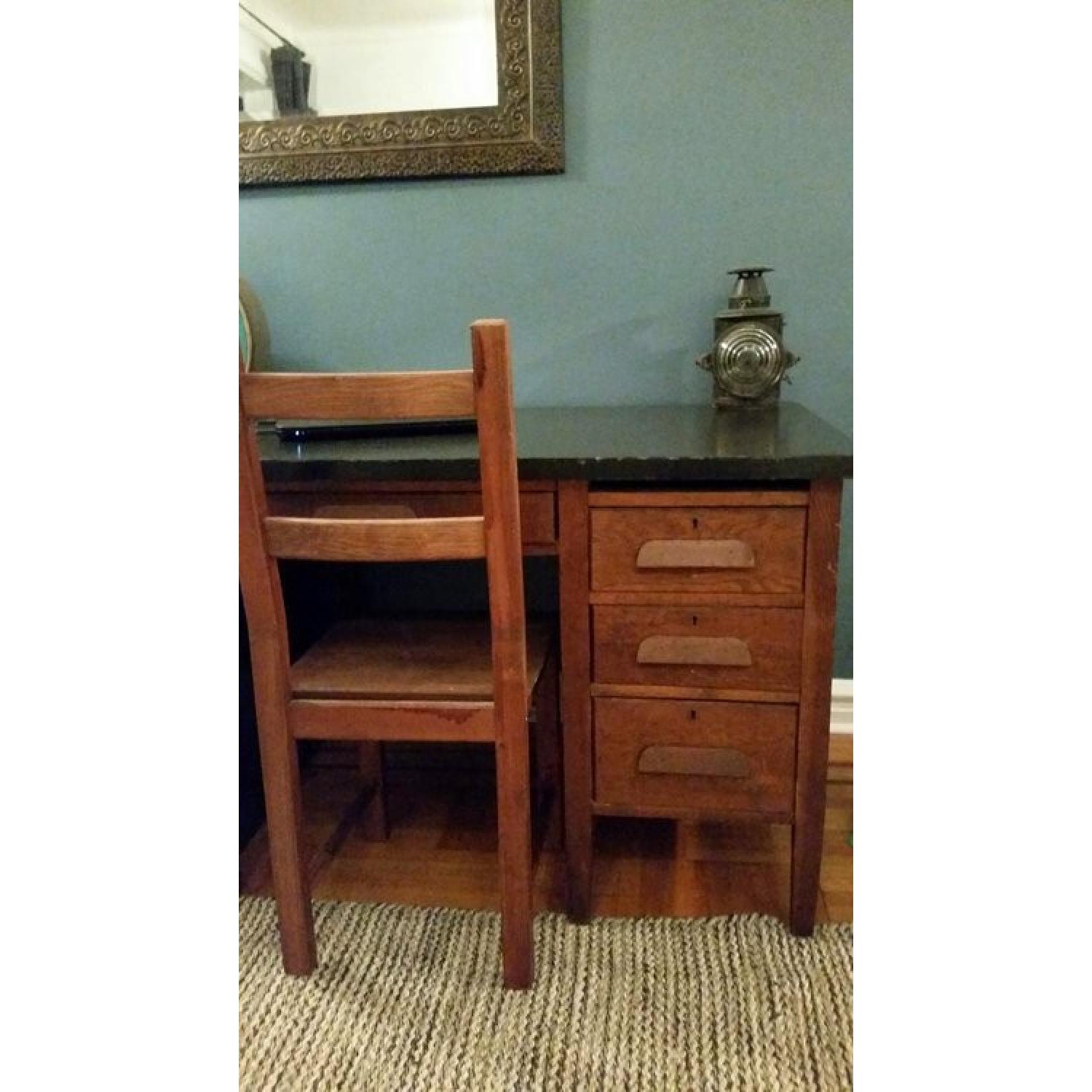 Classic 1940s Oak Desk - image-2