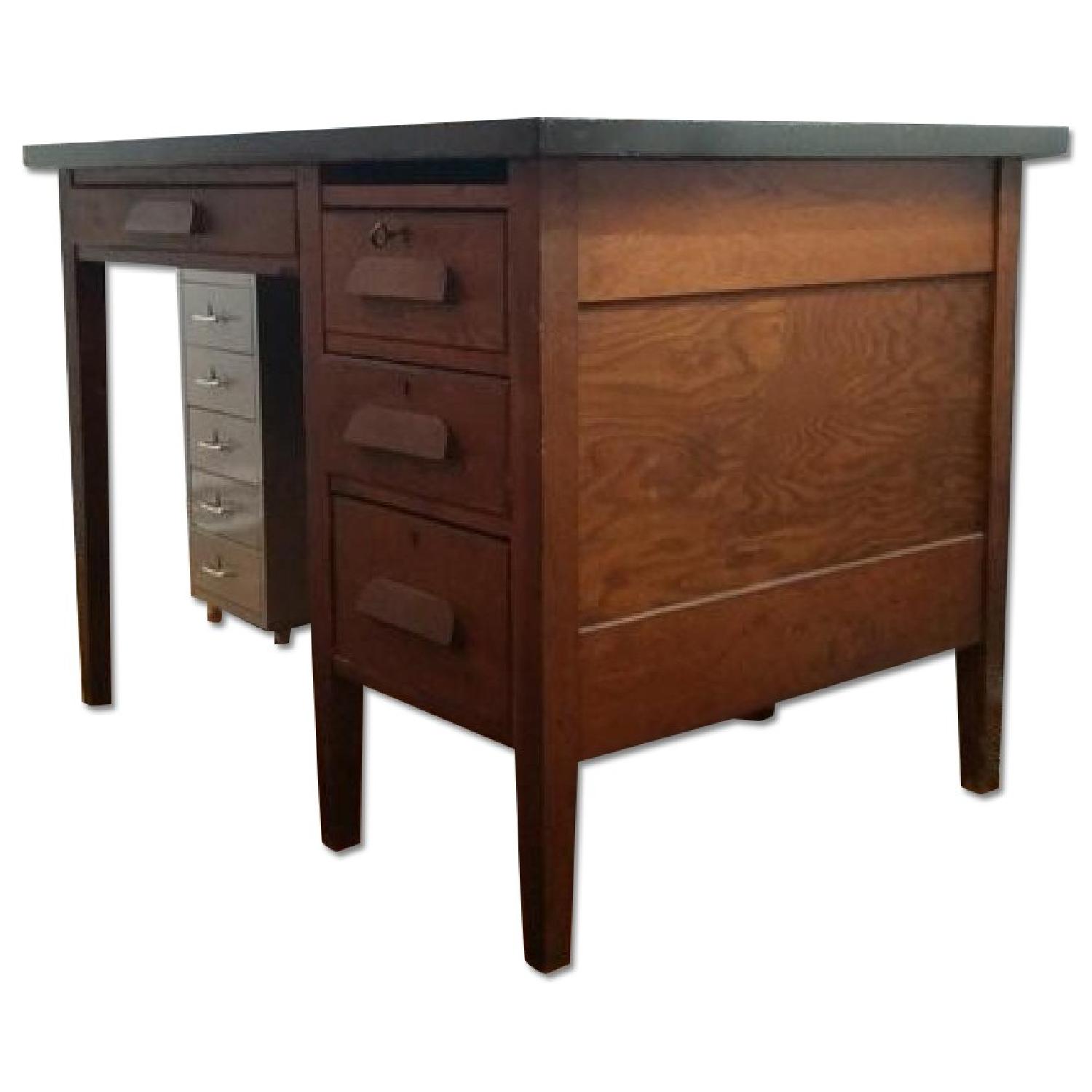 Classic 1940s Oak Desk - image-0