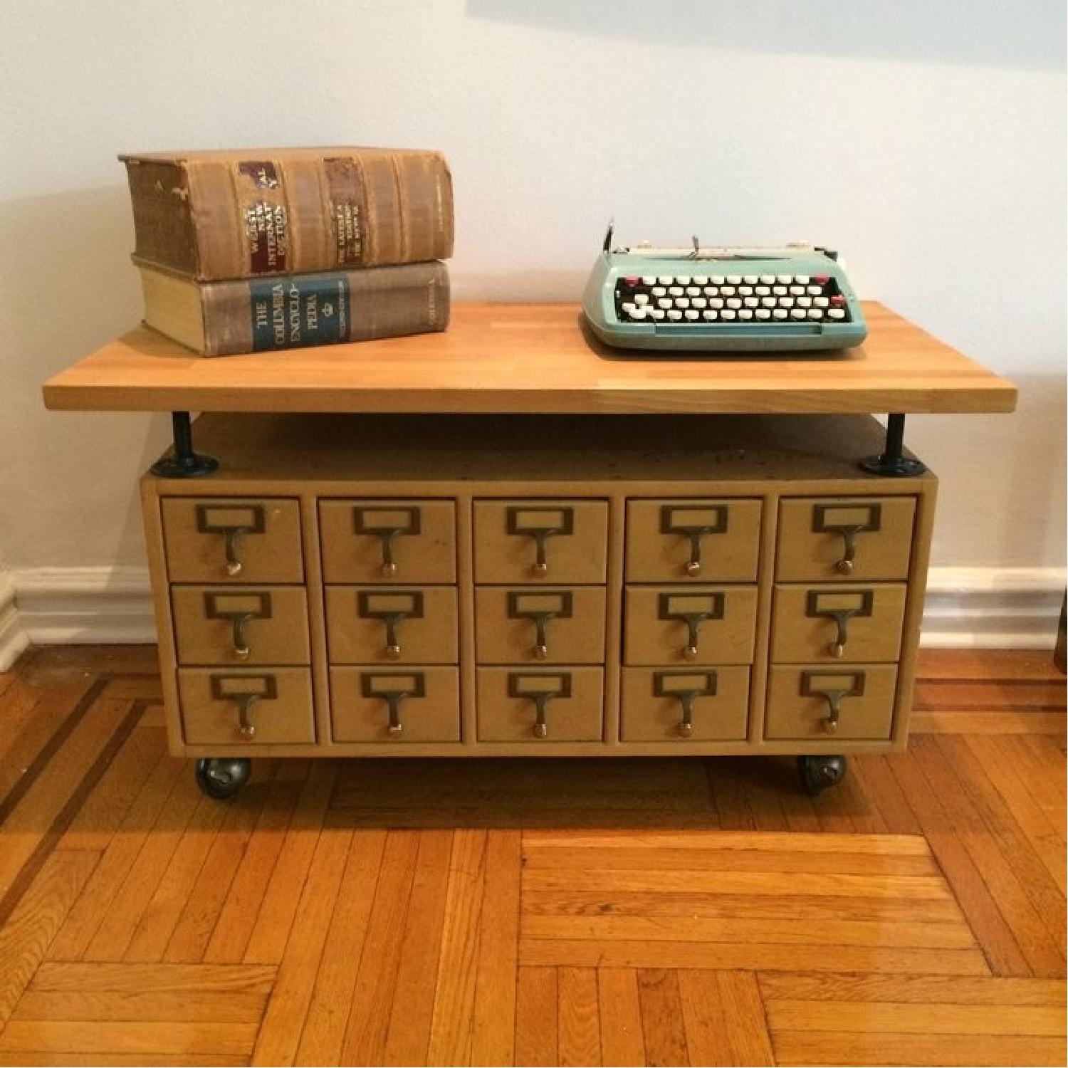 Library Card Catalog Coffee Table - image-1