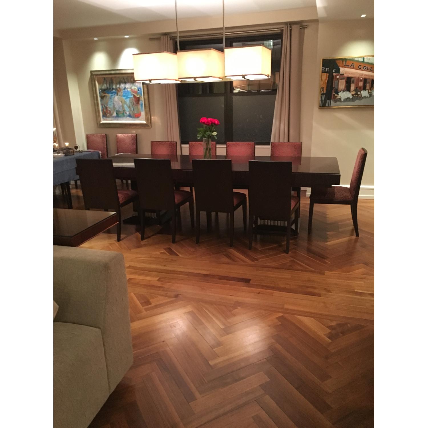 Eve Design Group Art Deco Zebra Wood Dining Table with Hidden Extensions - image-1