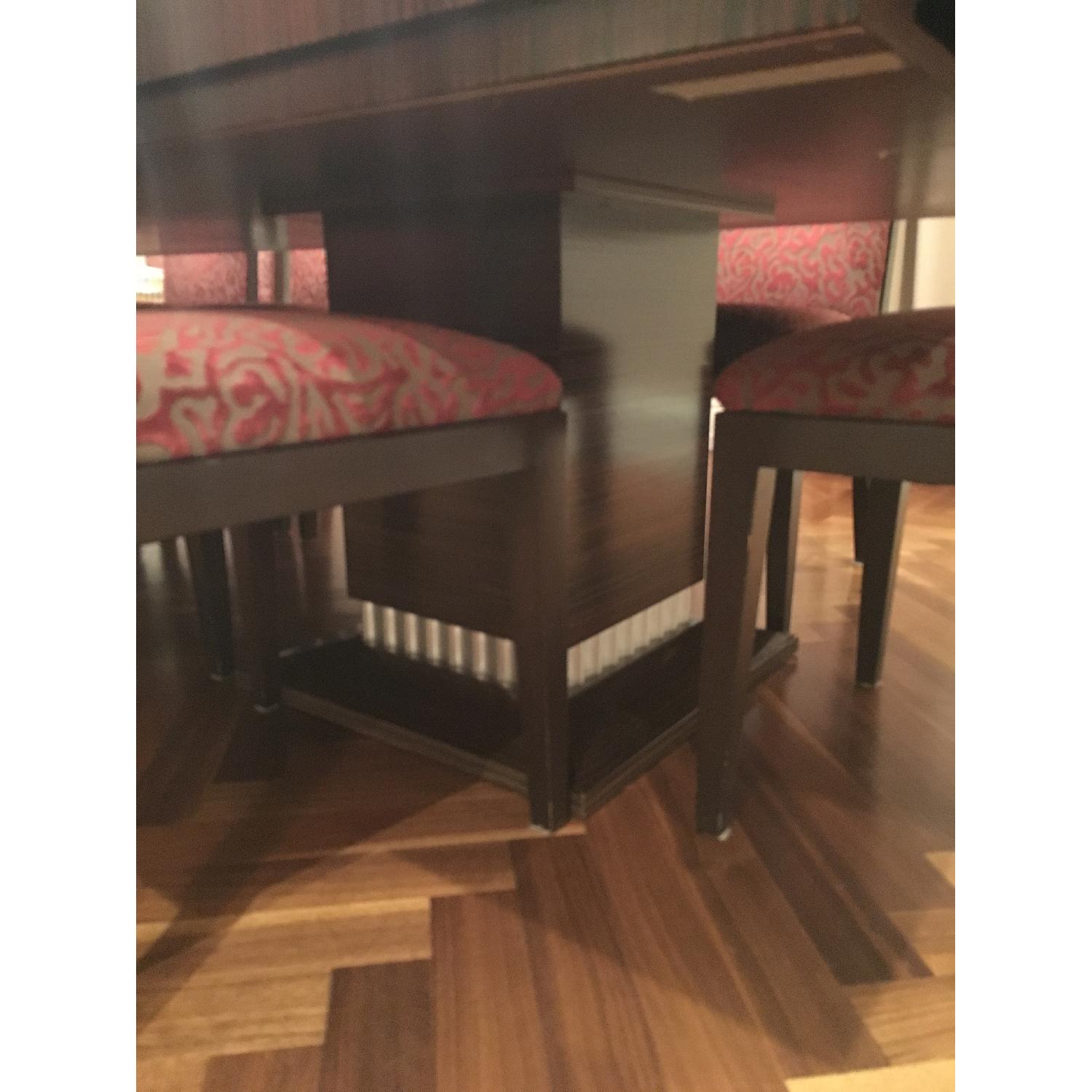 Eve Design Group Art Deco Zebra Wood Dining Table with Hidden Extensions - image-2