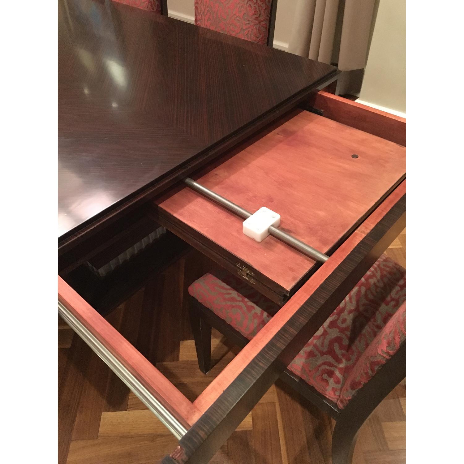 Eve Design Group Art Deco Zebra Wood Dining Table with Hidden Extensions - image-3