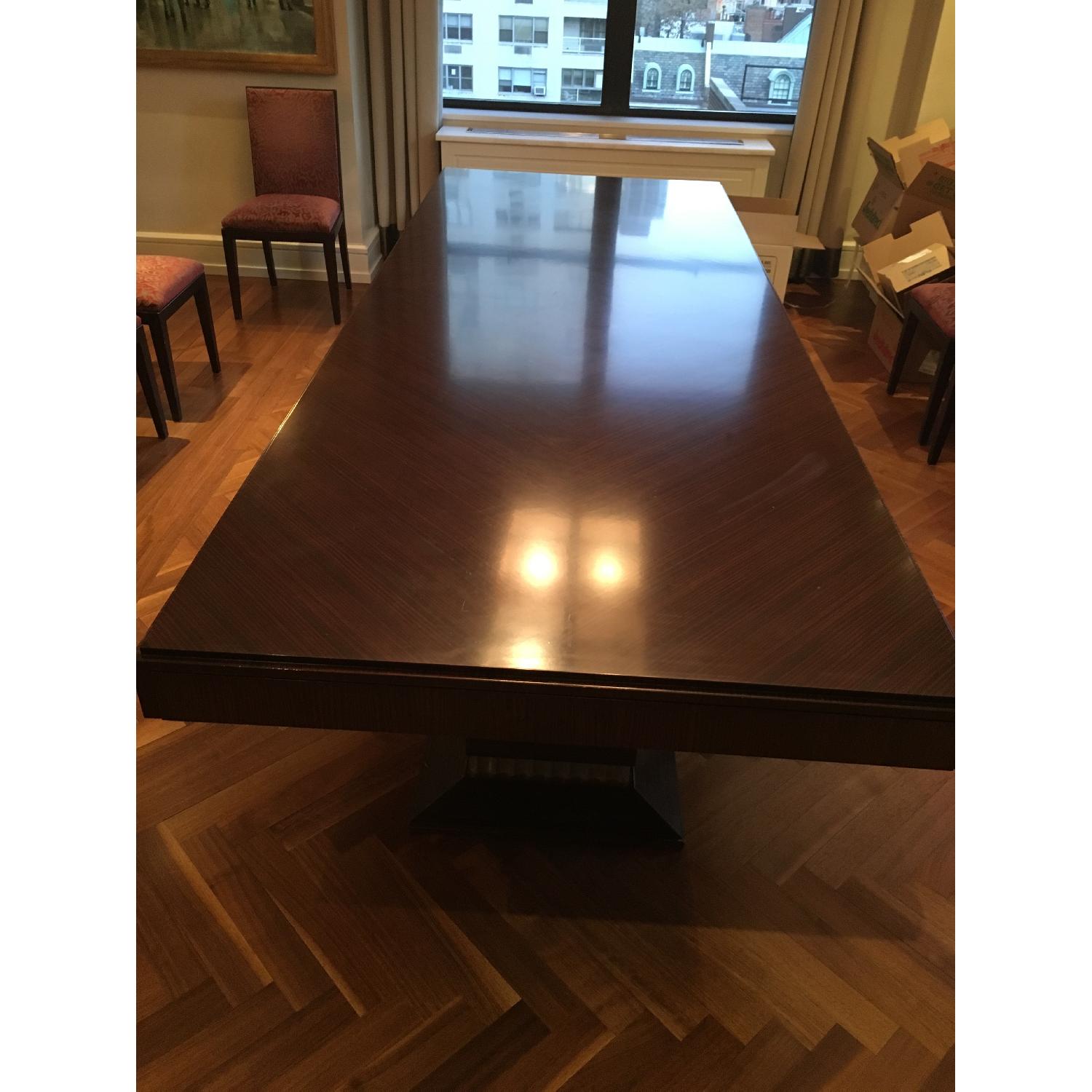 Eve Design Group Art Deco Zebra Wood Dining Table with Hidden Extensions - image-4