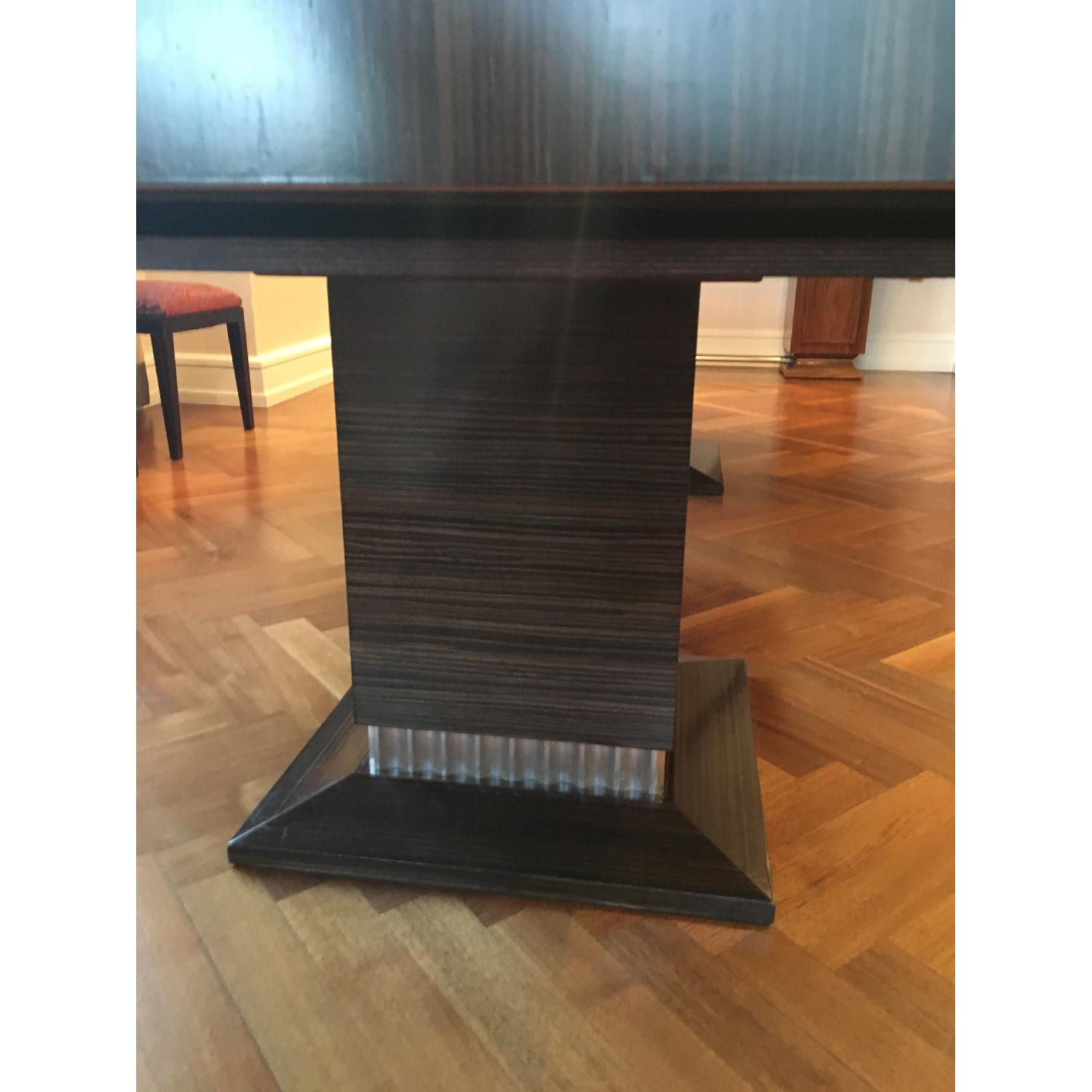 Eve Design Group Art Deco Zebra Wood Dining Table with Hidden Extensions - image-7