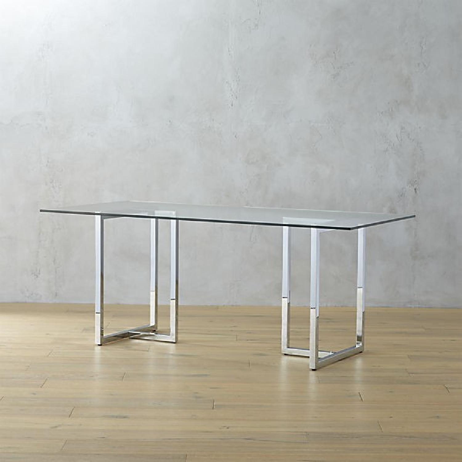 CB2 Silverado Chrome Rectangular Dining Table - image-1