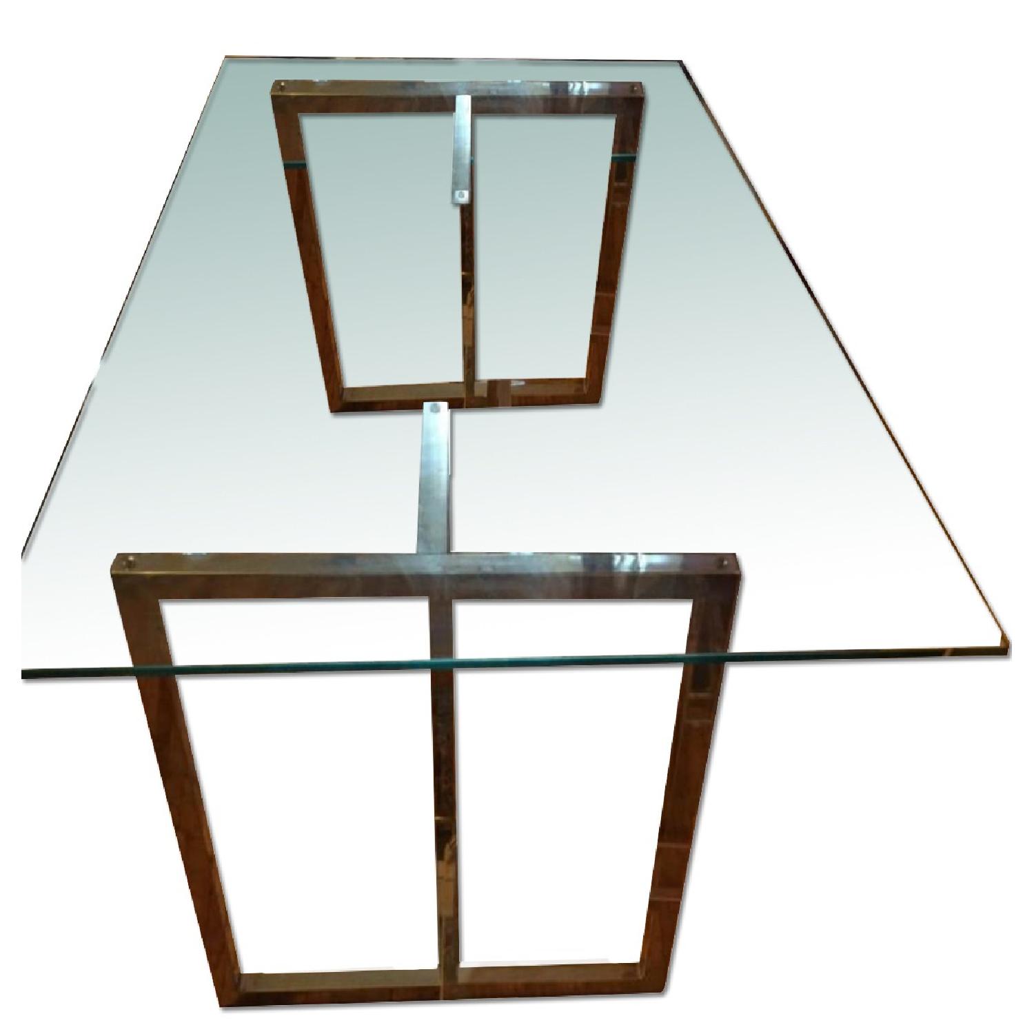 CB2 Silverado Chrome Rectangular Dining Table AptDeco