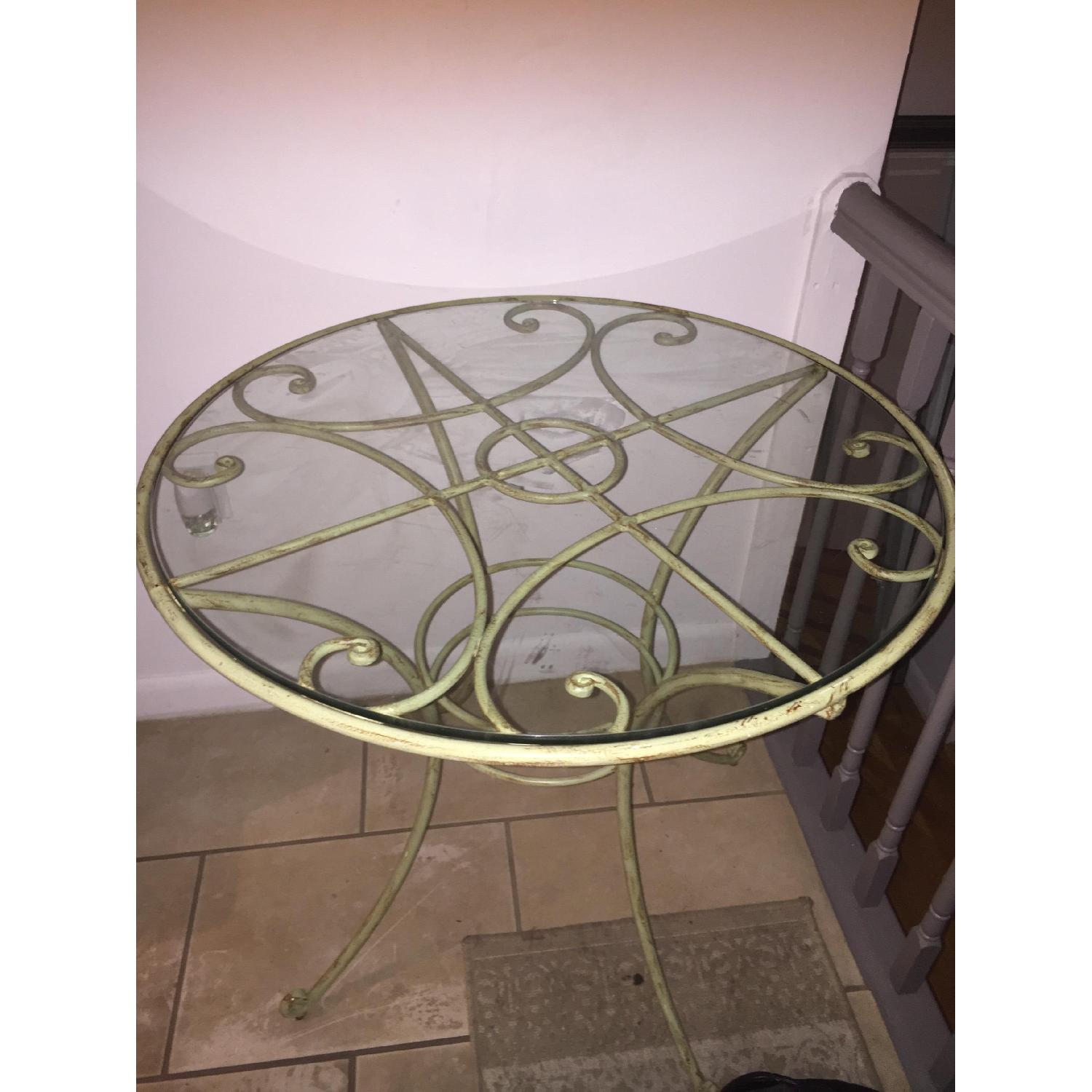 Pier 1 Glass Top Round Bistro/Dining Table - image-2