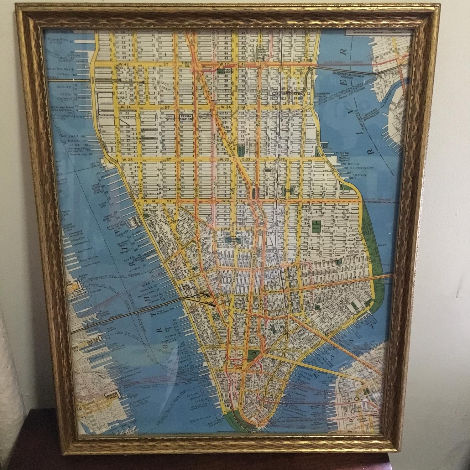 Framed Map of Vintage New York City - image-1