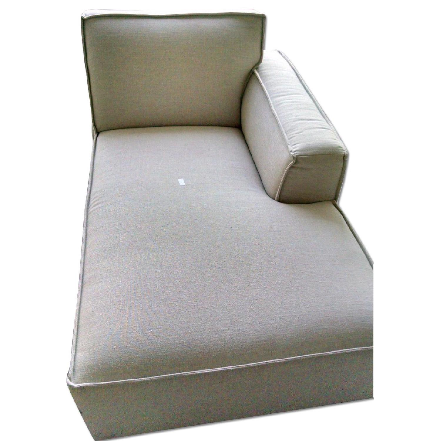 West Elm Recliner Chaise Lounge in Linen AptDeco