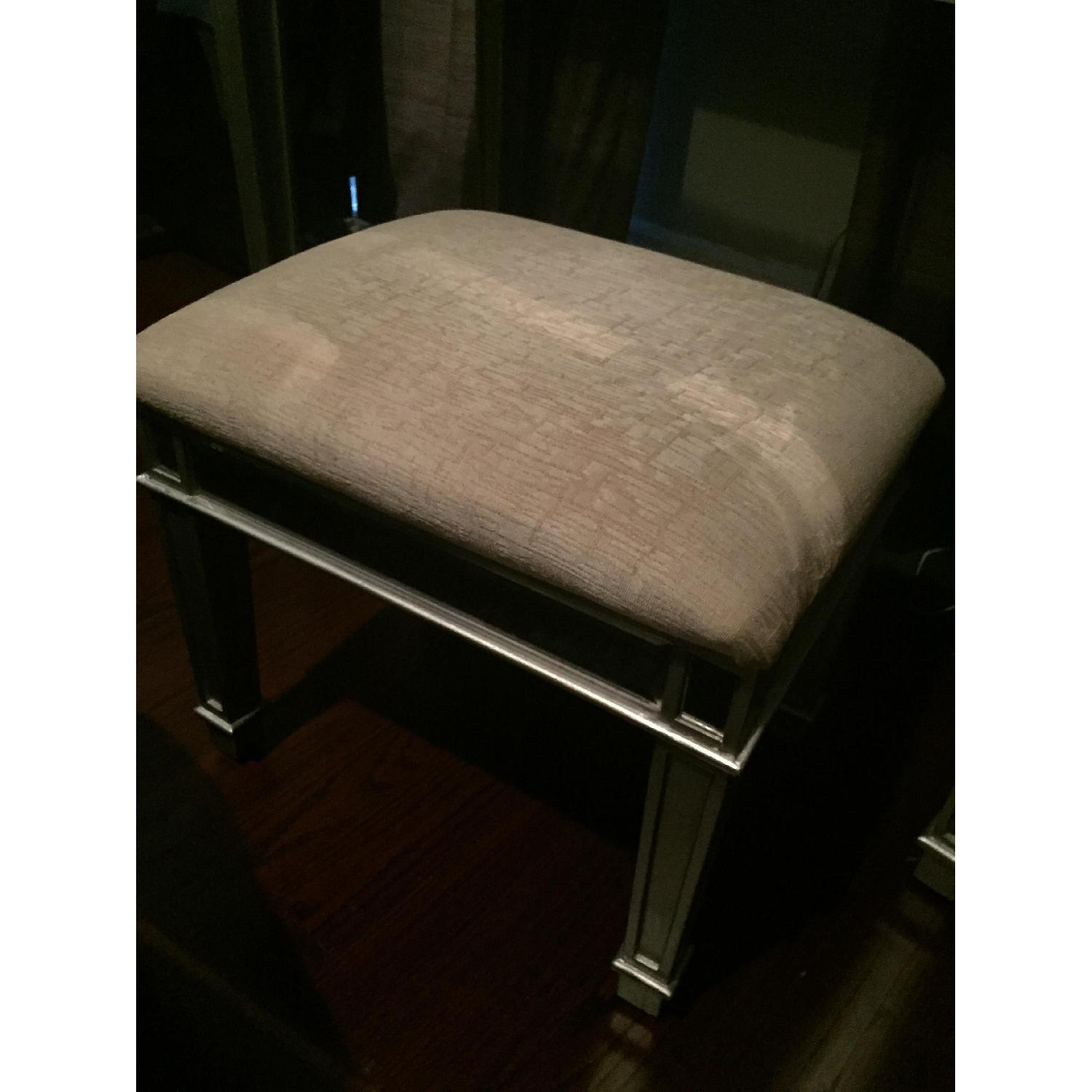 Pier 1 Silver Hayworth Vanity w/ Mirror & Stool - image-3