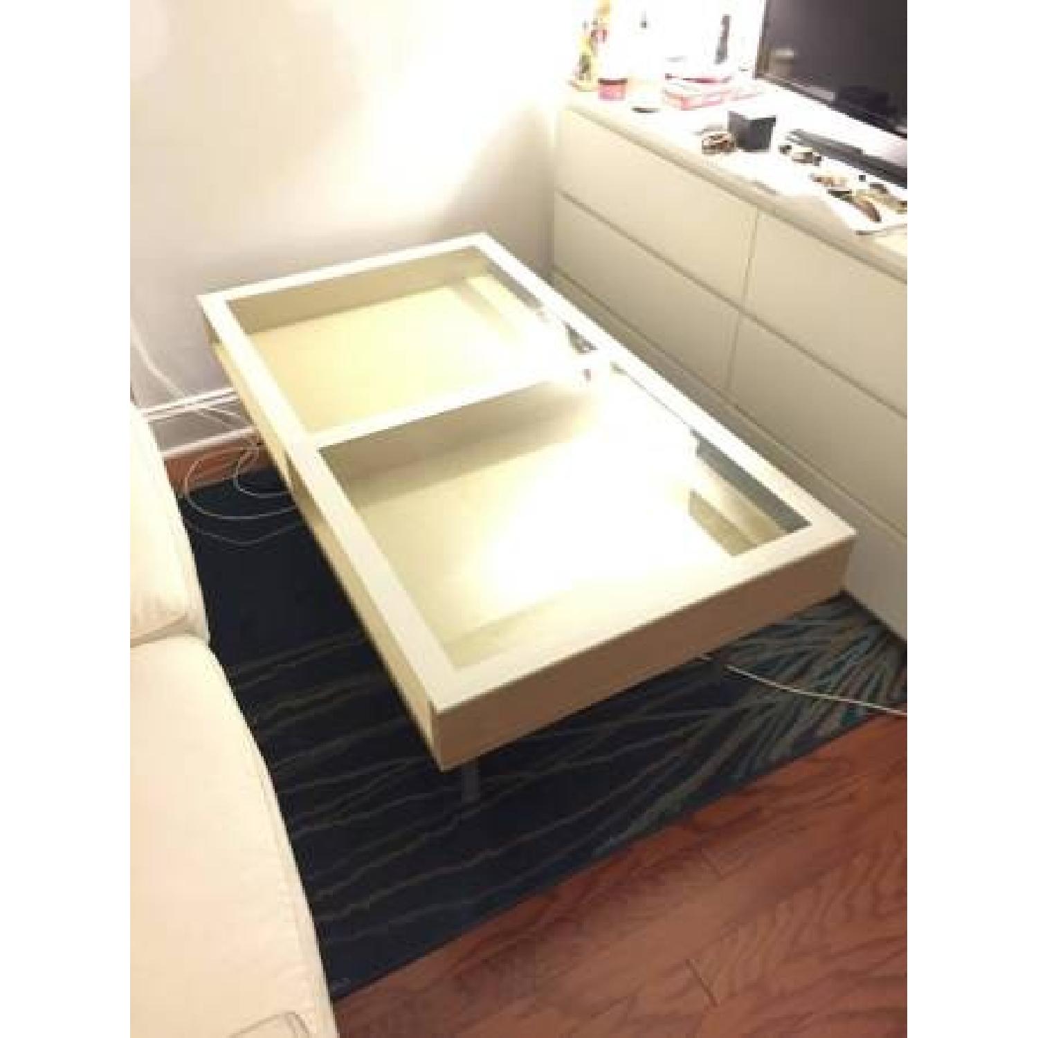 Ikea Magiker Glass Top Coffee Table AptDeco