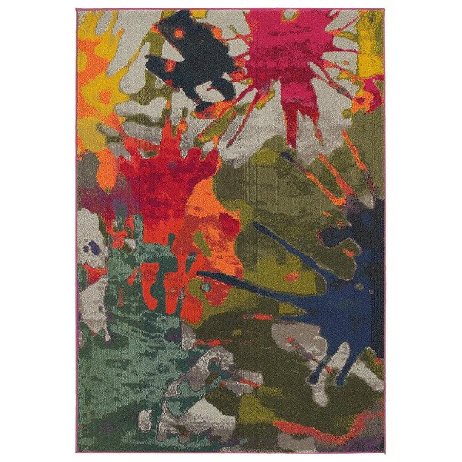 Purple Splatter Rug Jubilee Multi Rectangle Splatter Indoor Area Rug - AptDeco