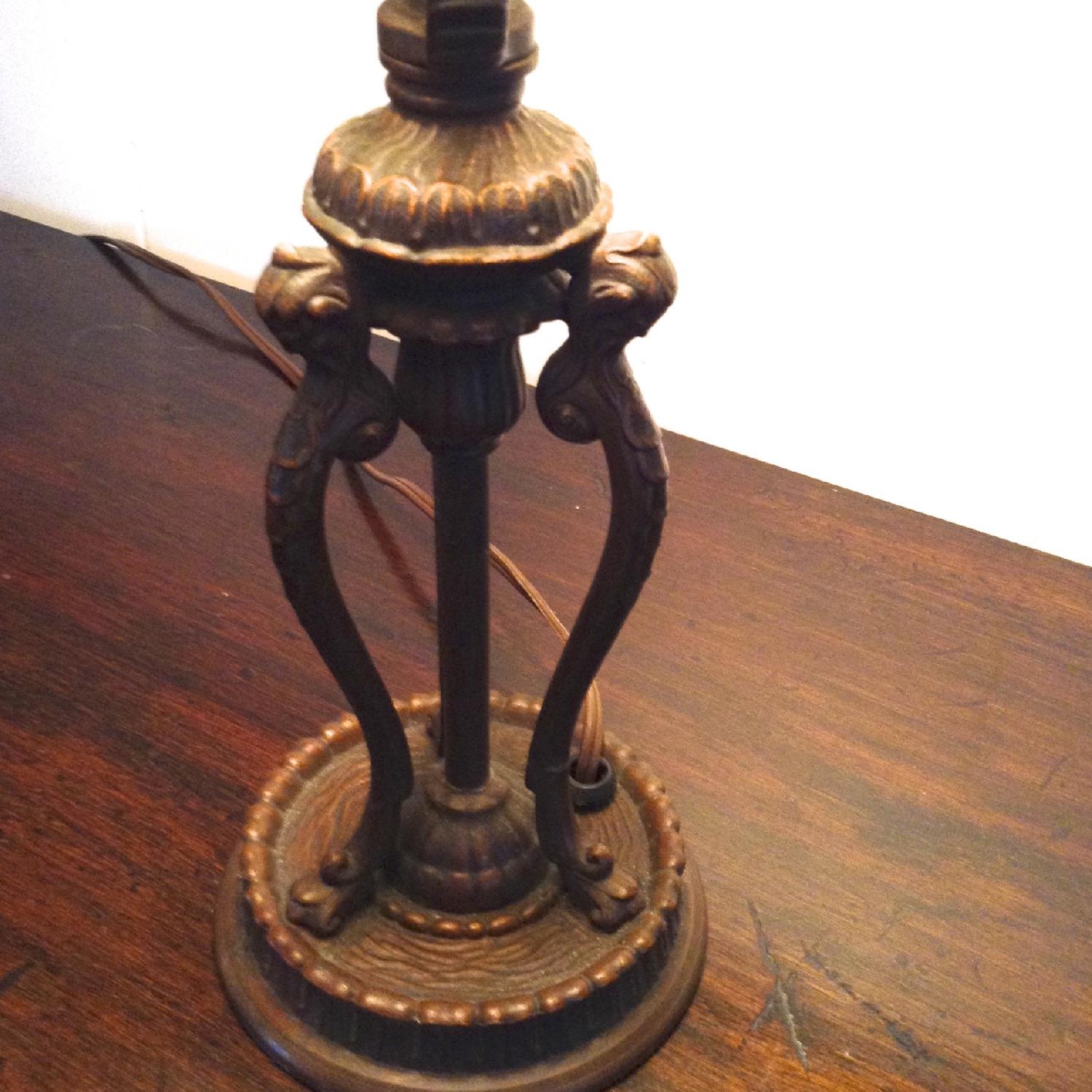 H.E. Rainaud & Co. Arts & Crafts Slag Glass Table Lamp - AptDeco