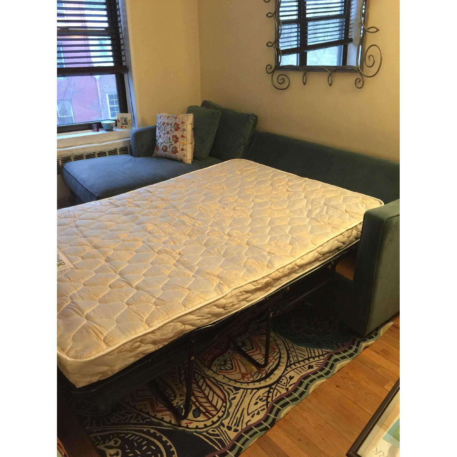 Jennifer Convertibles Custom Fabric Sleeper Sectional Sofa AptDeco