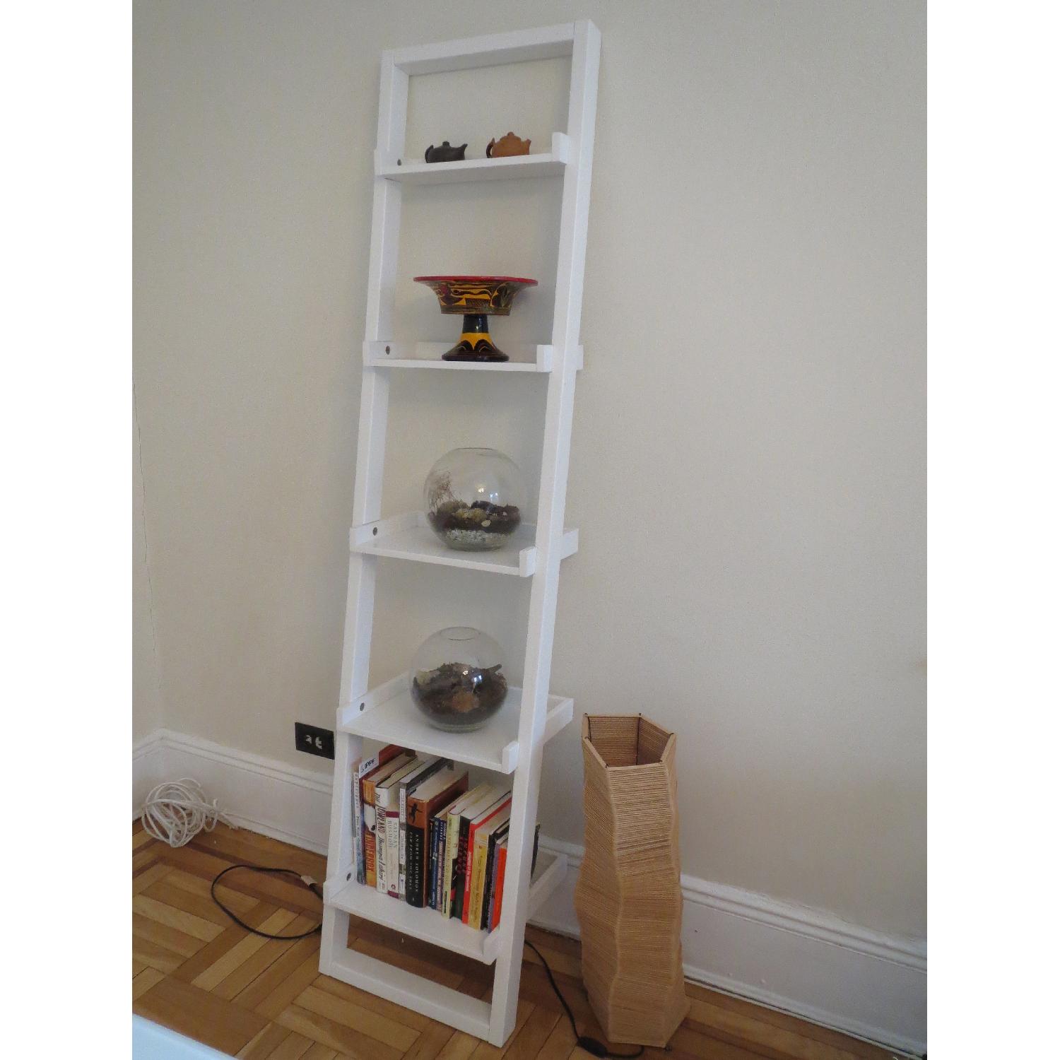Crate & Barrel Leaning Ladder Bookcase AptDeco