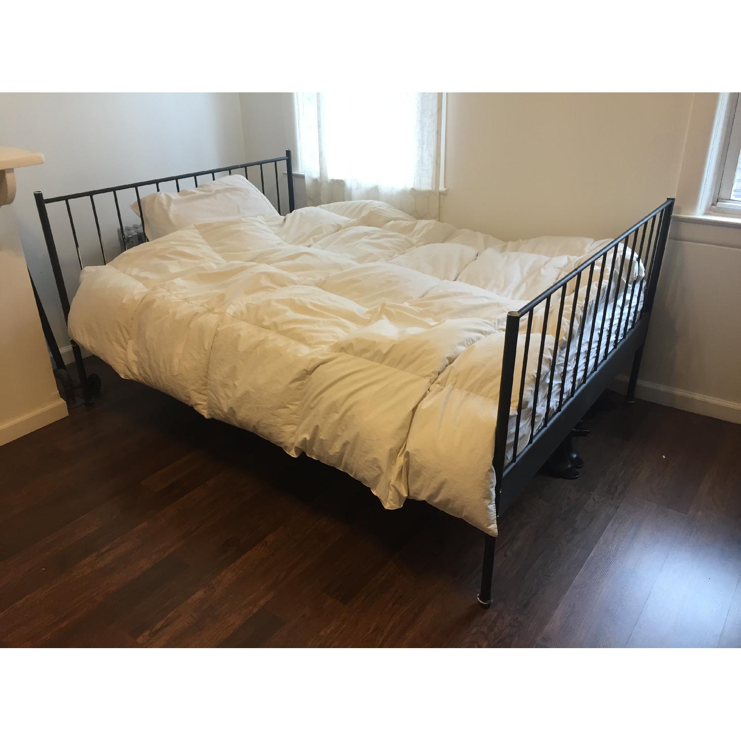 Ikea Vintage Painted Full Size Bed Frame w/ Slats AptDeco