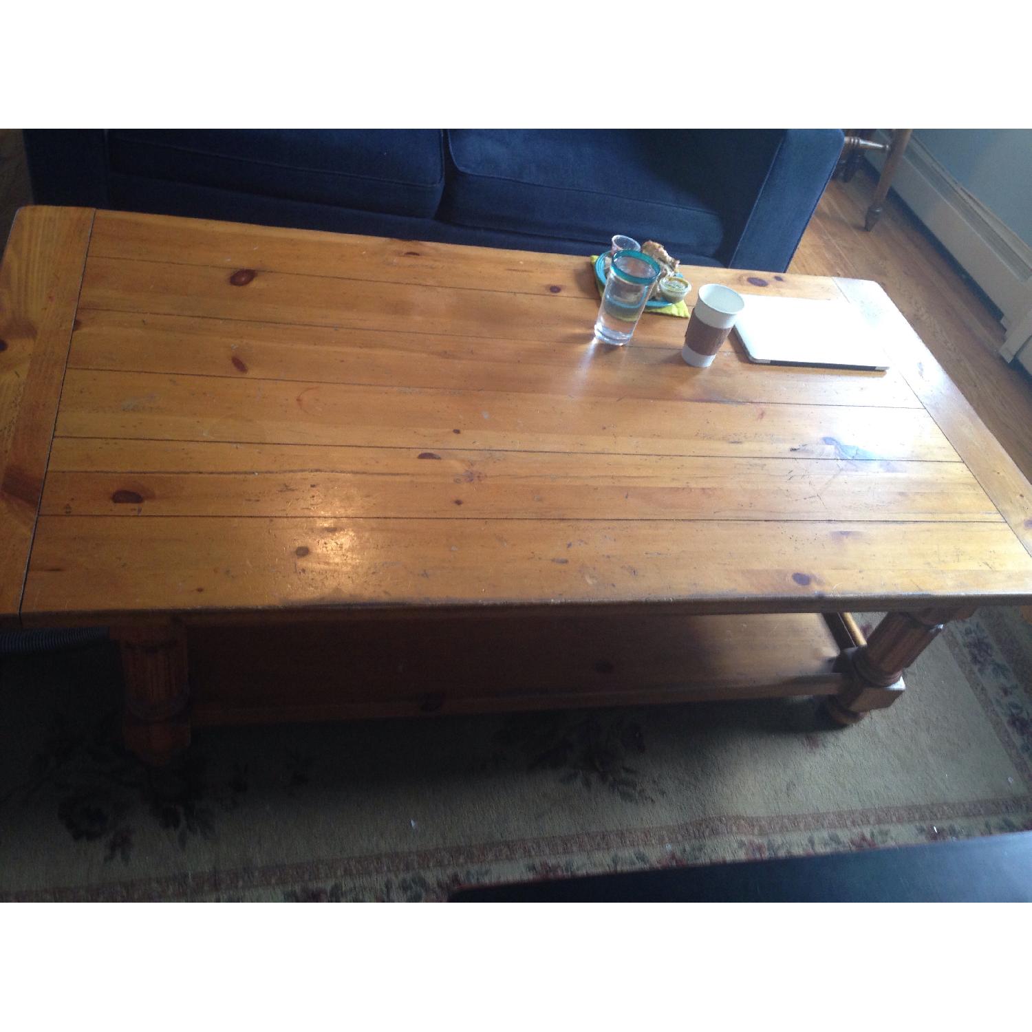 Large Wooden Coffee Table - image-1