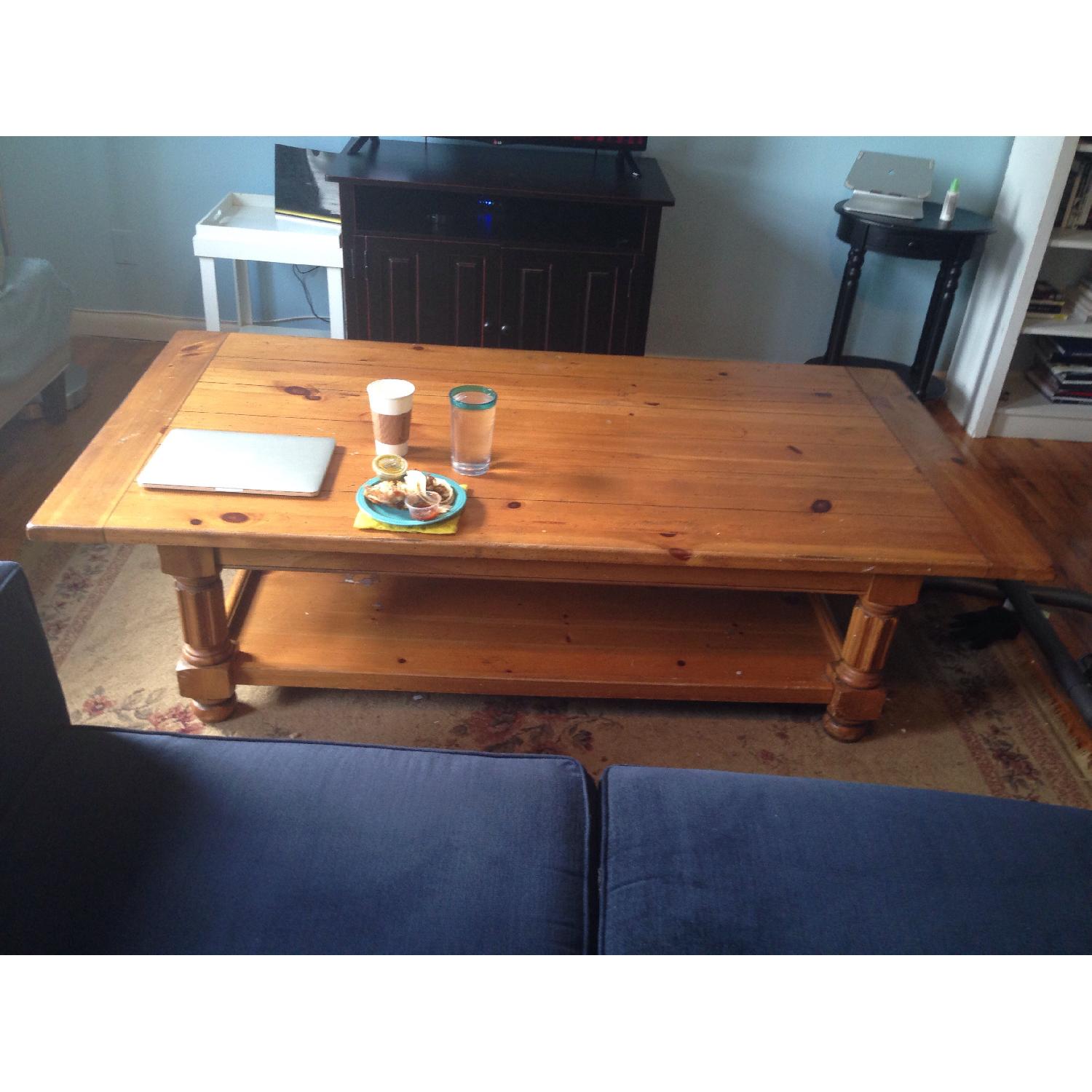 Large Wooden Coffee Table - image-2