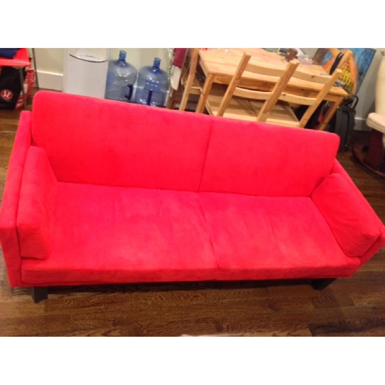 Red Futon Sofa Bed - image-1