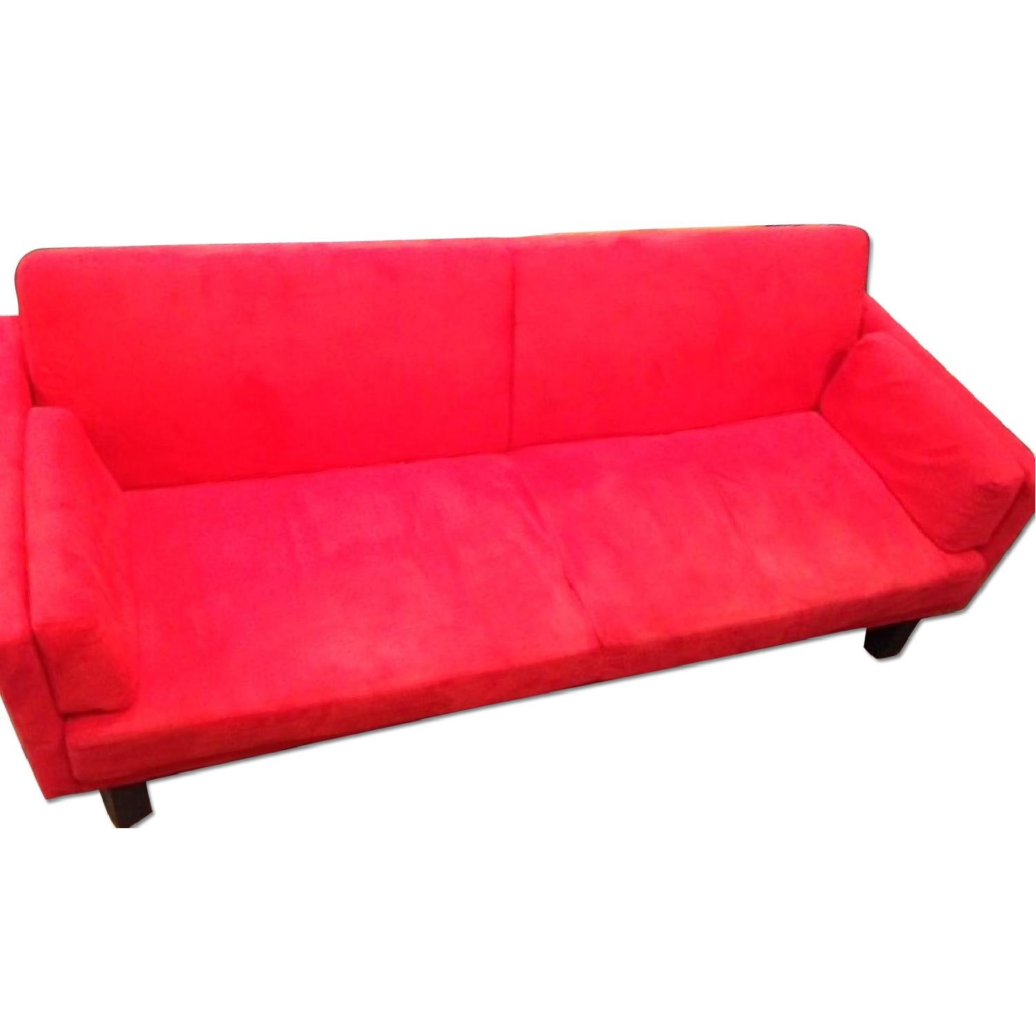 Red Futon Sofa Bed - image-0