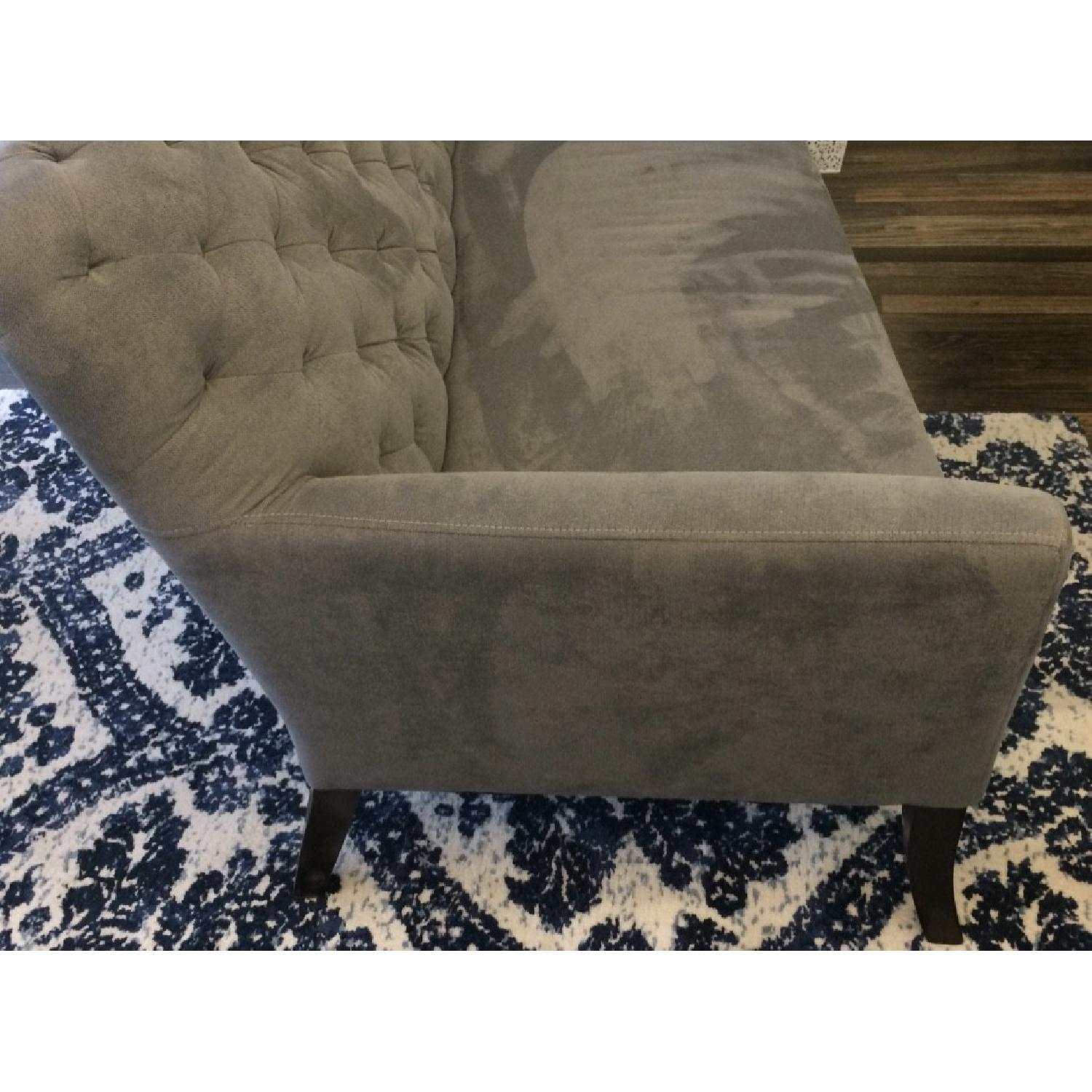 West Elm Elton Faux Suede Settee in Heather Gray - image-1