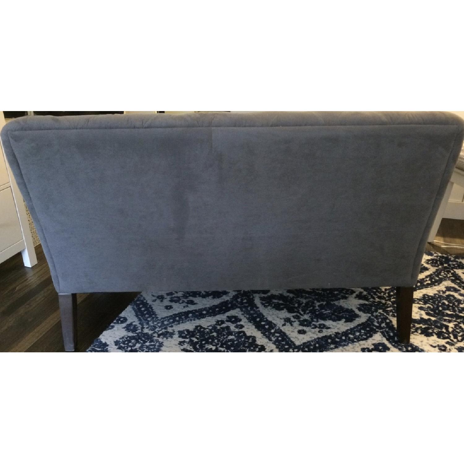 West Elm Elton Faux Suede Settee in Heather Gray - image-3