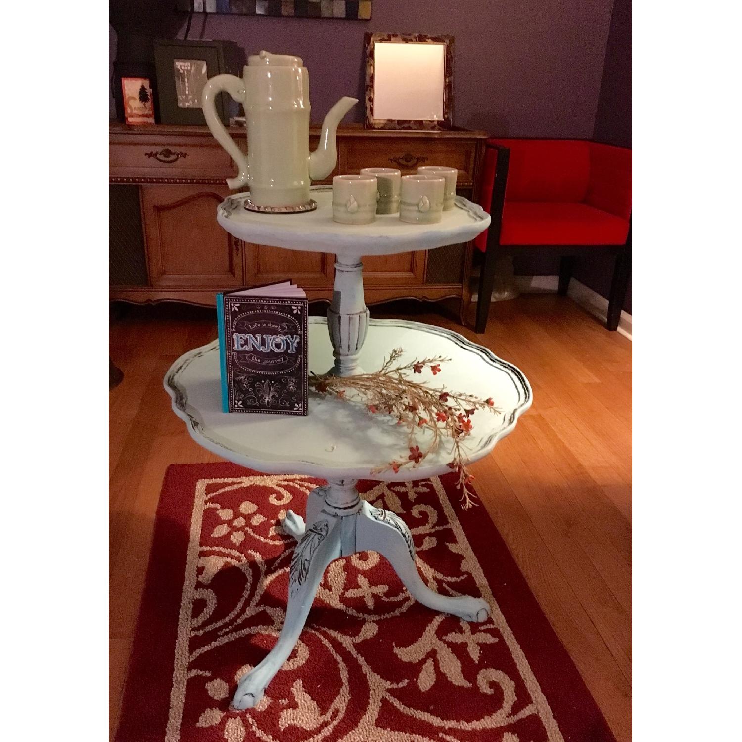 Antique Two Tier Pie Crust Table - image-1