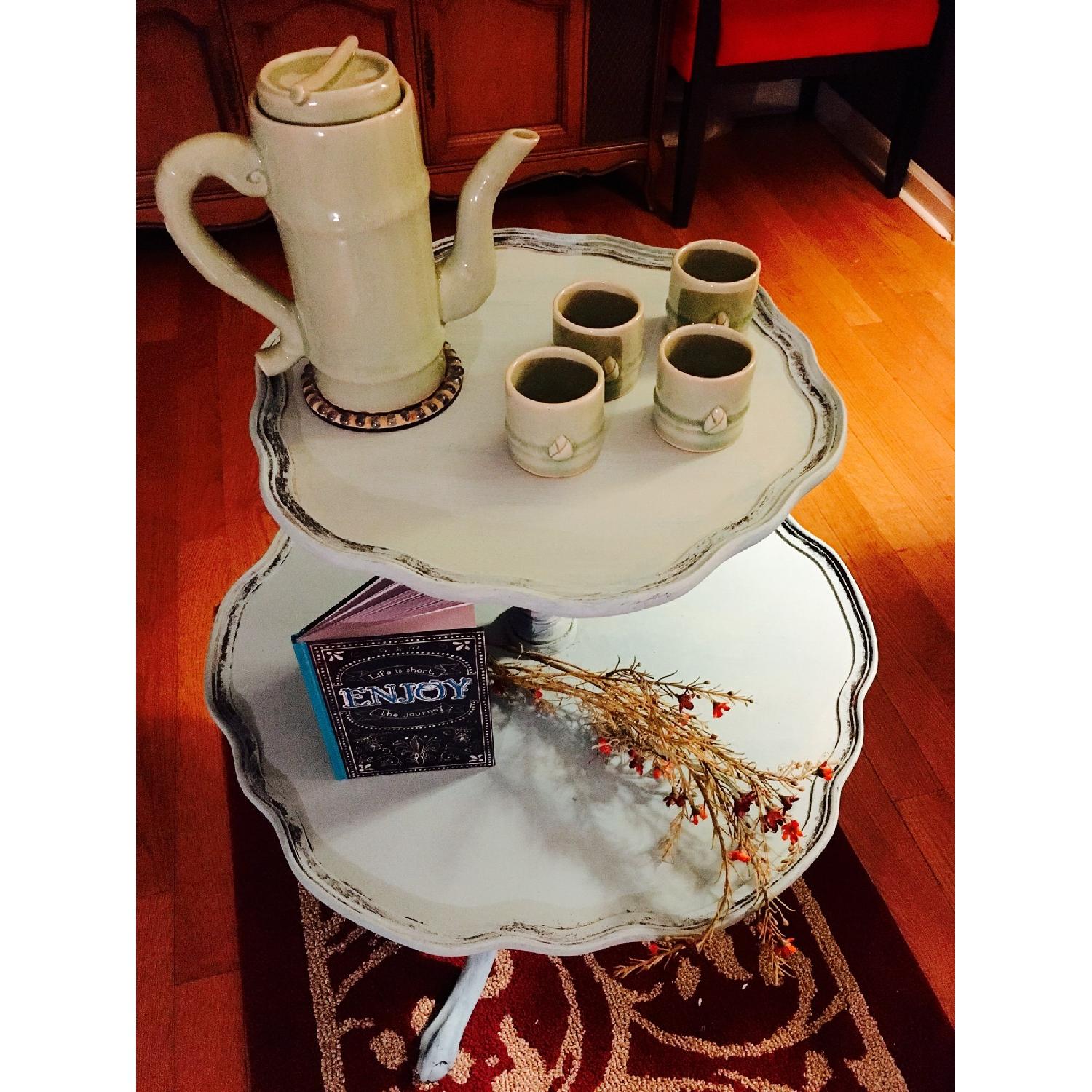 Antique Two Tier Pie Crust Table - image-2