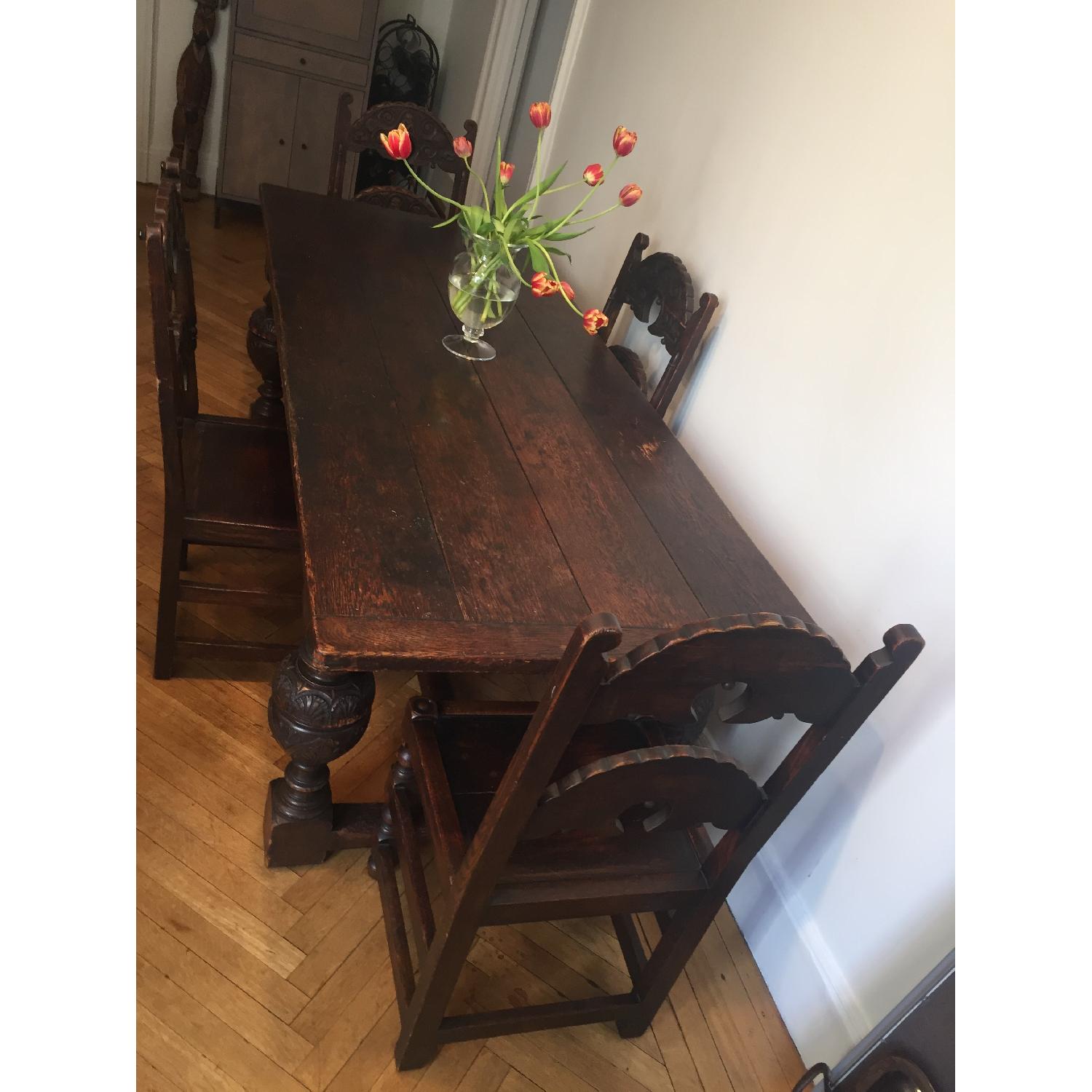 Vintage Tudor Table w/ 4 Chairs - image-3