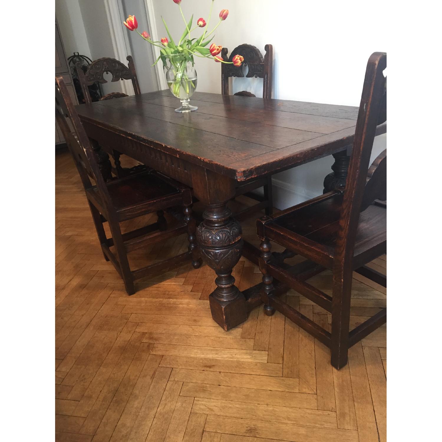 Vintage Tudor Table w/ 4 Chairs - image-4