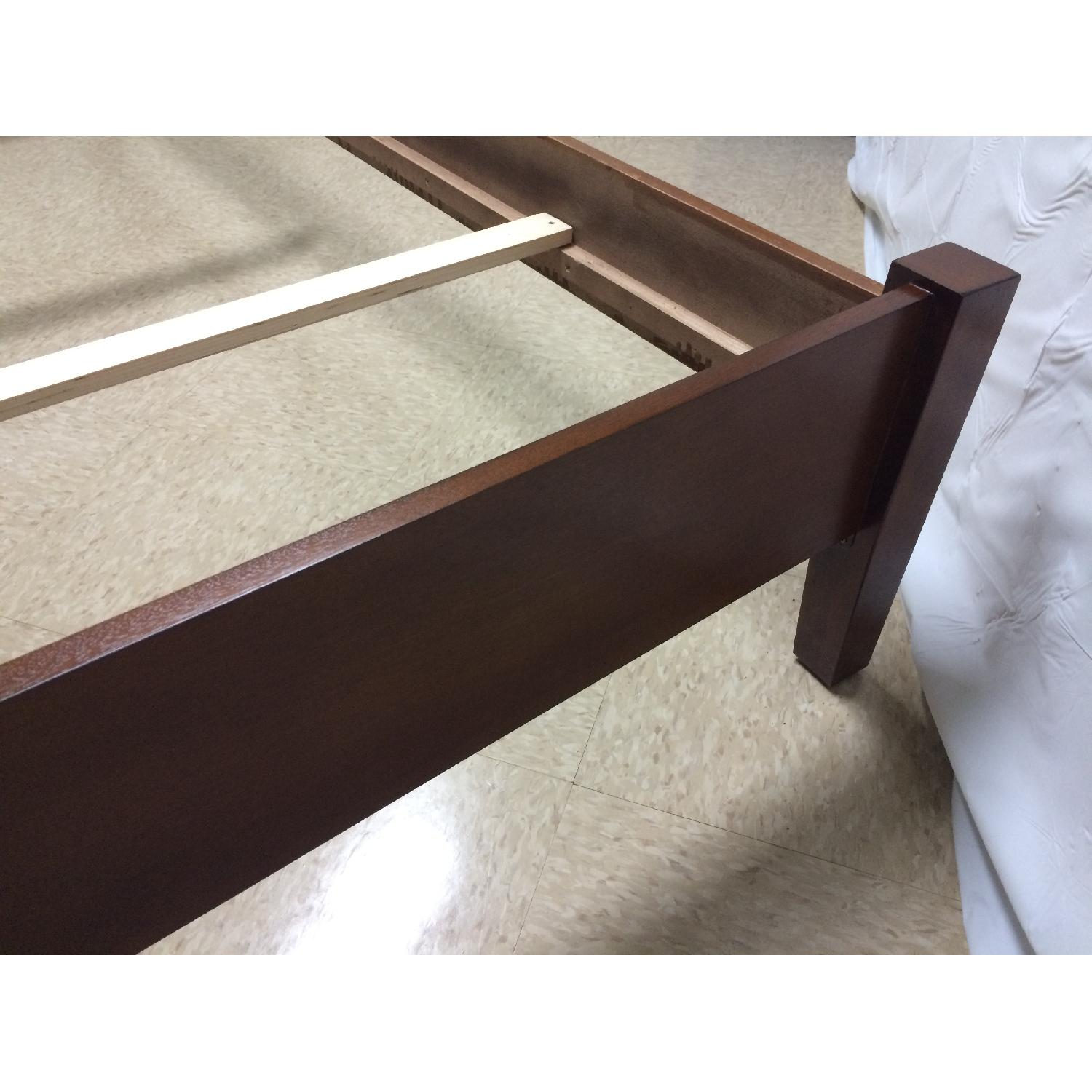 Ashley's Queen Platform Style Wood Bed Frame w/ Faux Leather Headboard - image-3