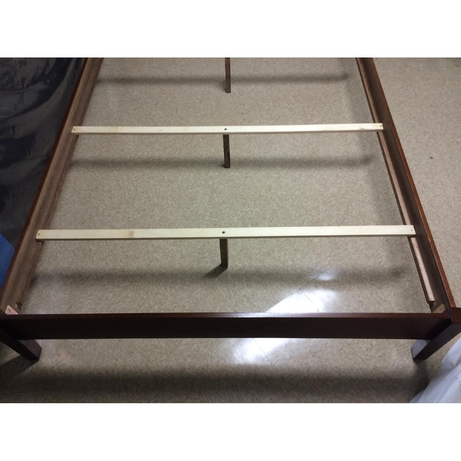 Ashley's Queen Platform Style Wood Bed Frame w/ Faux Leather Headboard - image-4