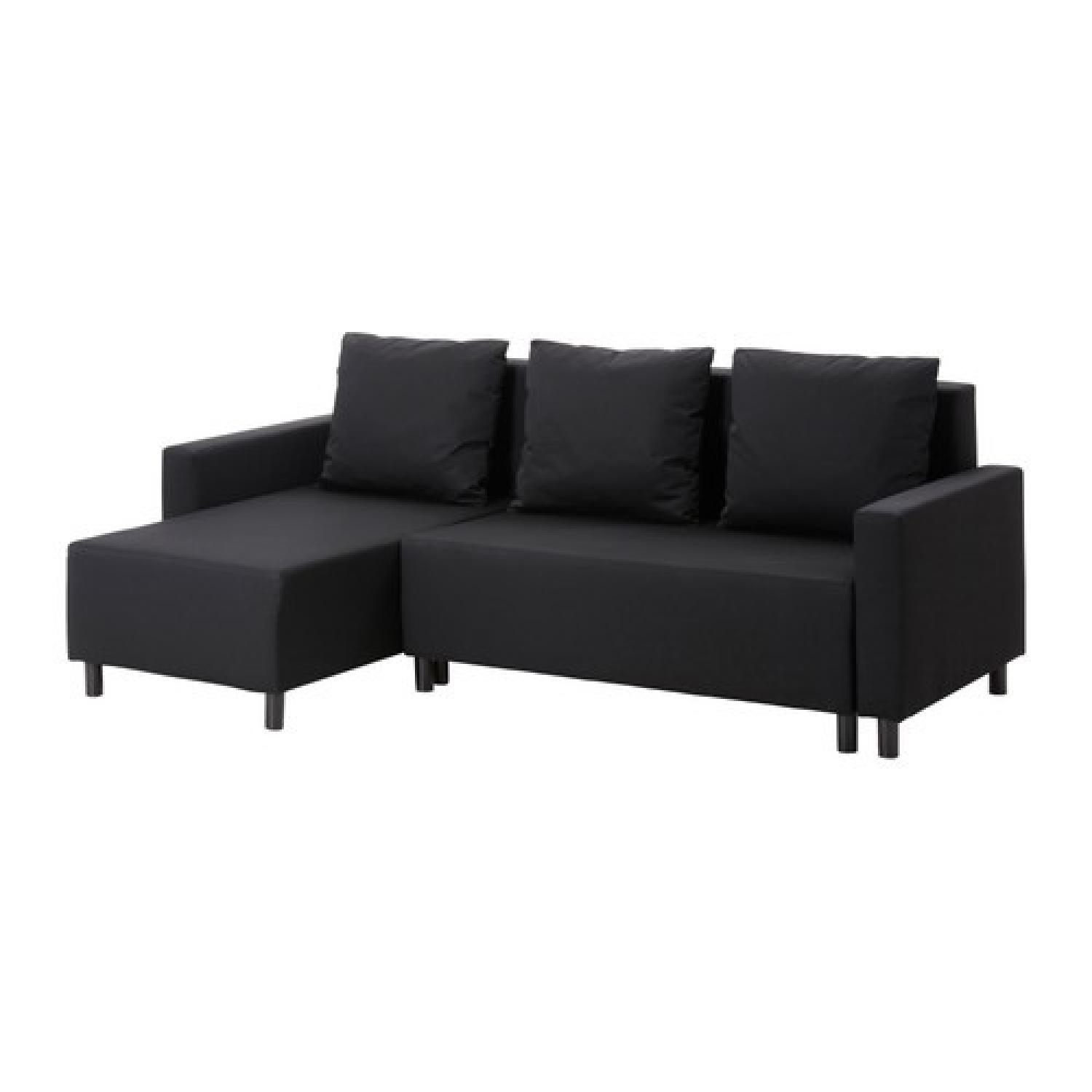 IKEA ソファ ブラック FRIHETEN Sleeper sofa, Bomstad black - IKEA