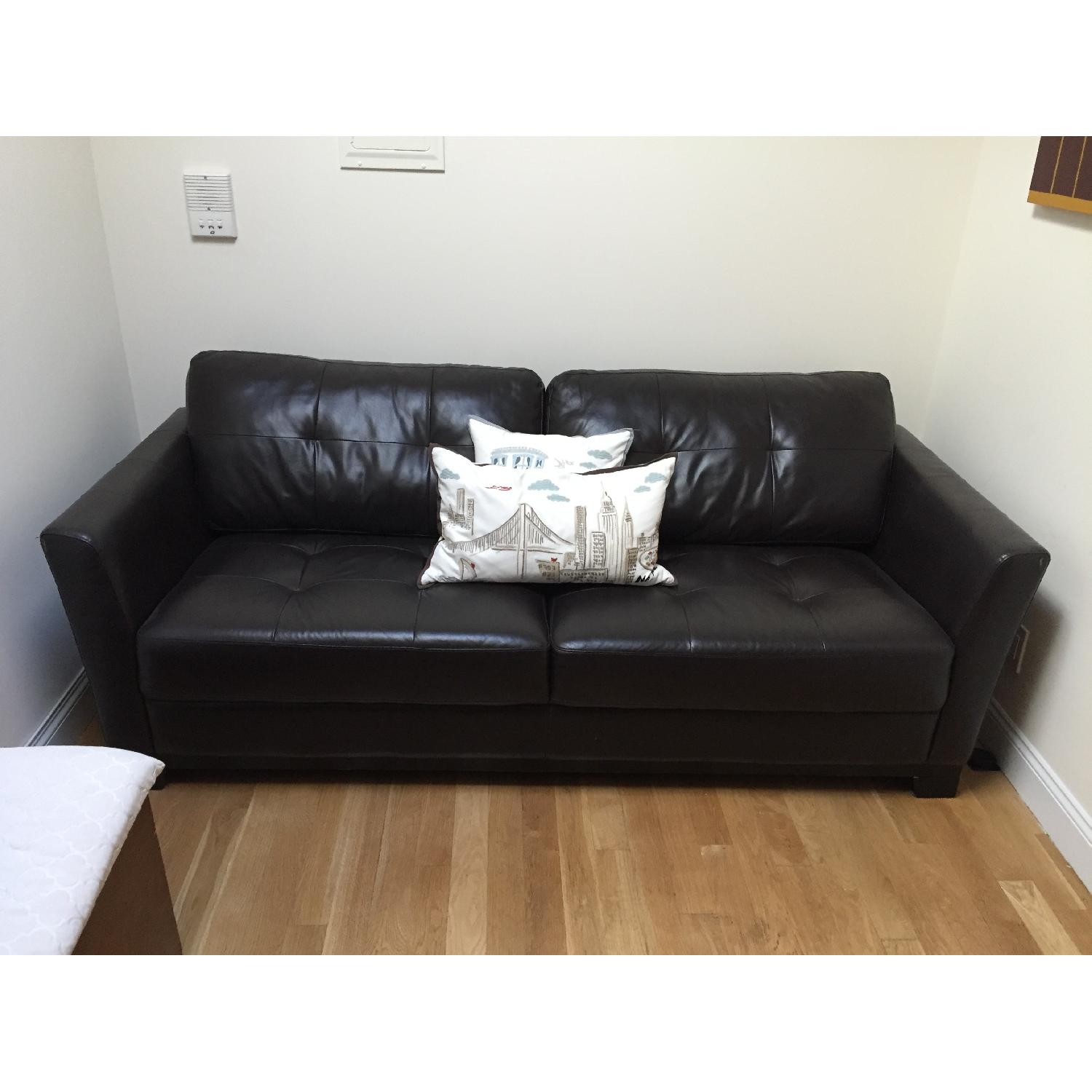 Macy's Leather Couch - image-1