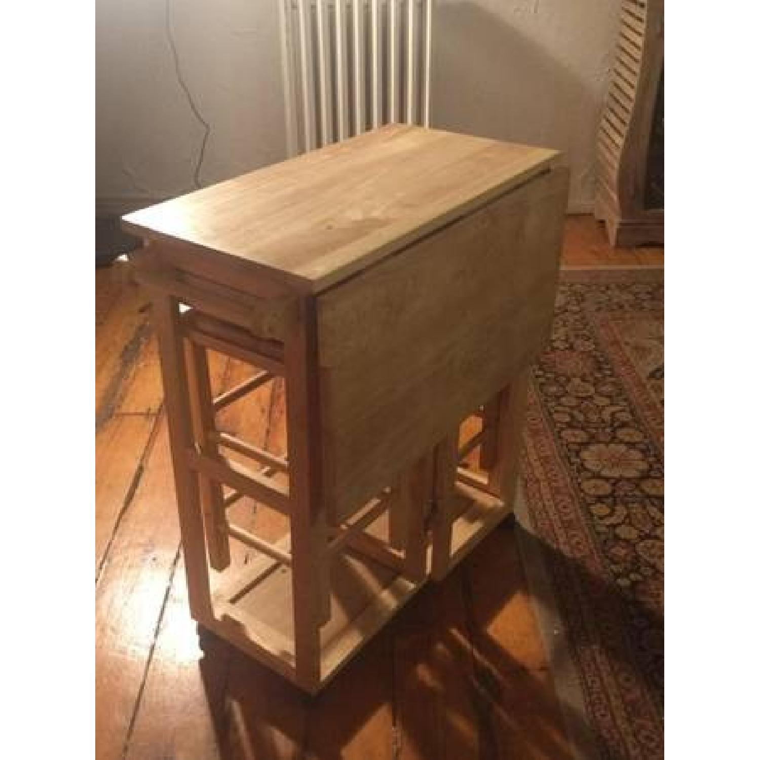Folding Kitchenette Table w/ 2 Stools - image-1
